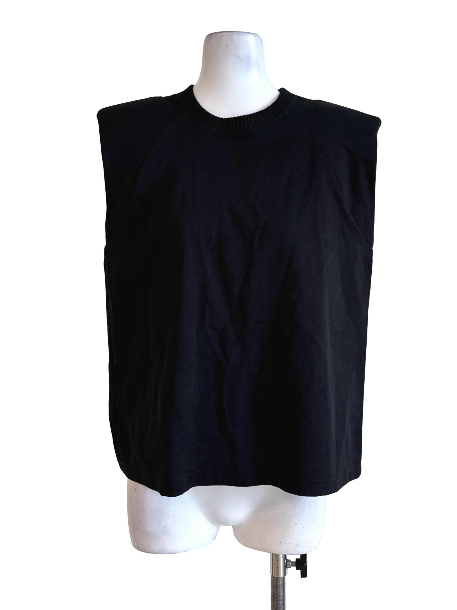 Black Shoulder Padded Top TCL