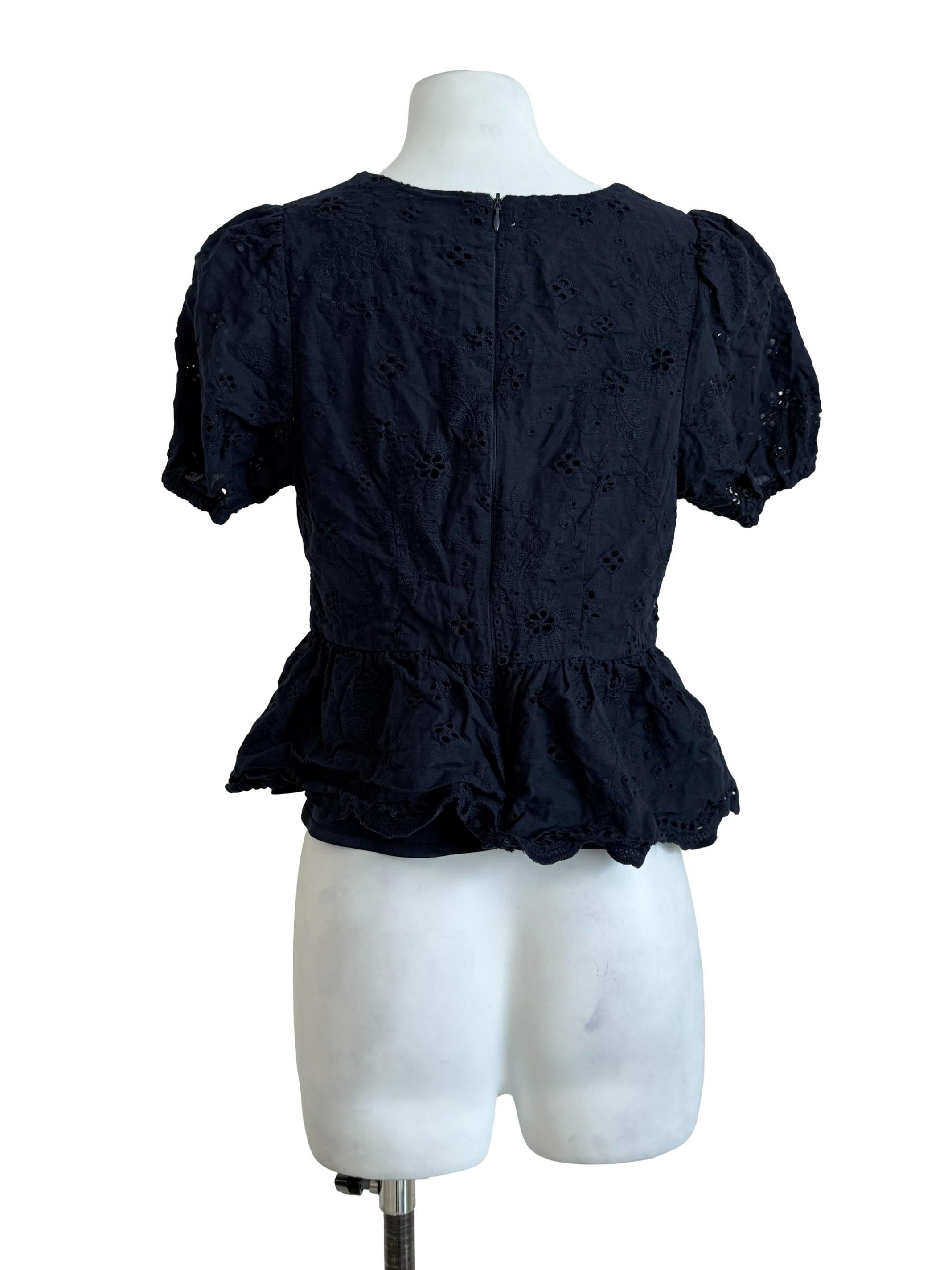 Navy Blue Lace Blouse