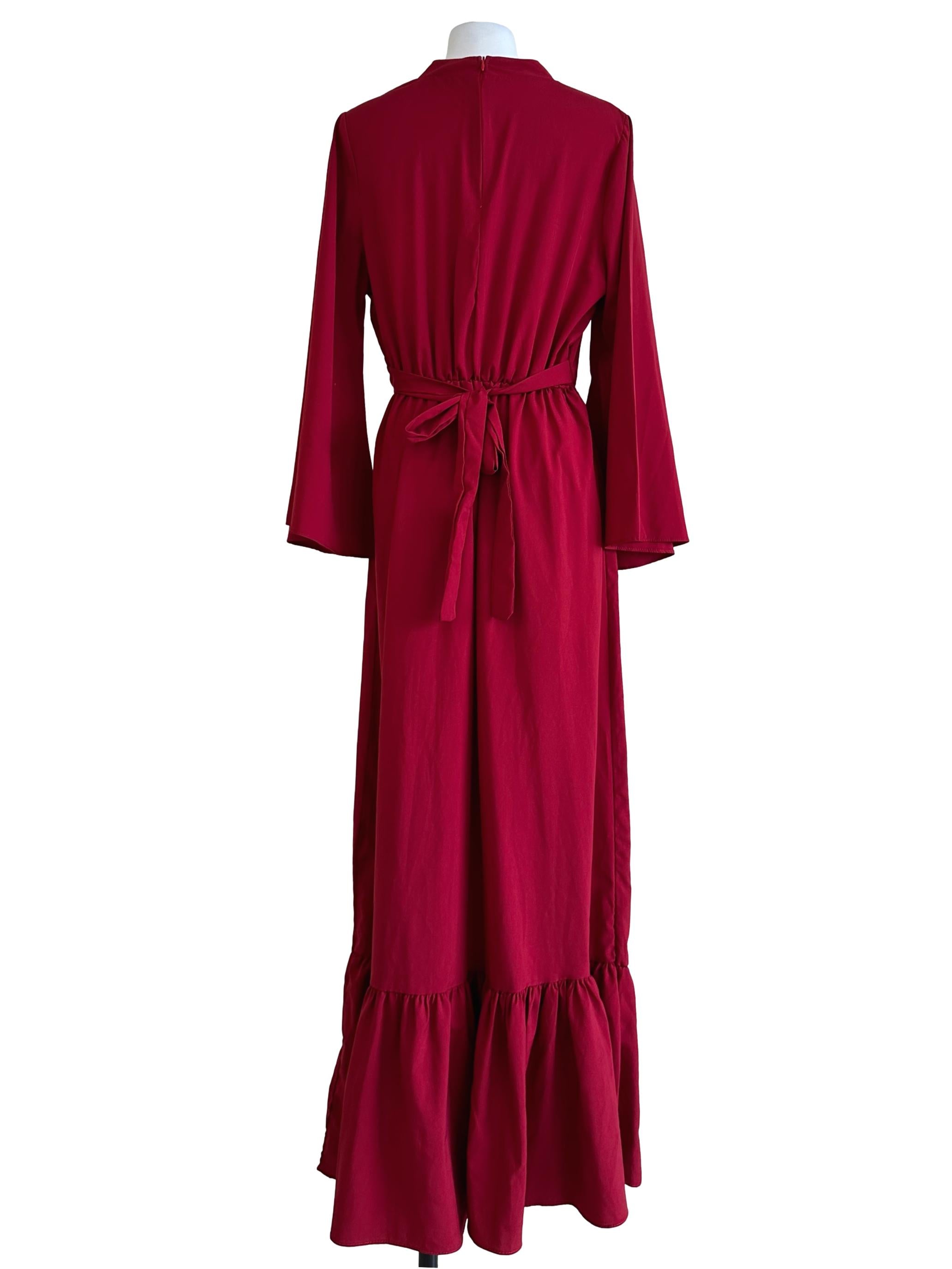 Cherry Red Plain Dress