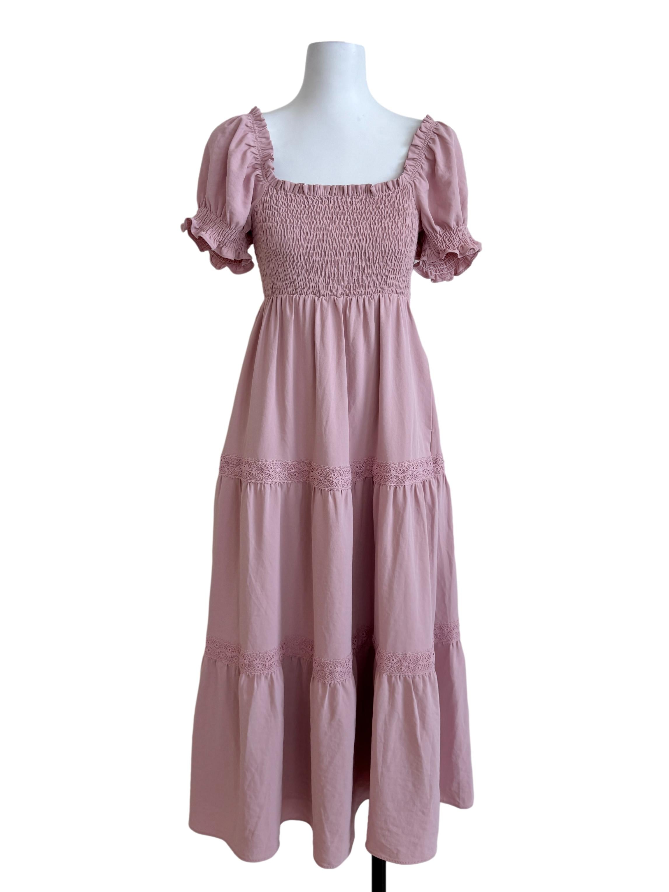 Rose Pink Drop Waist Dress