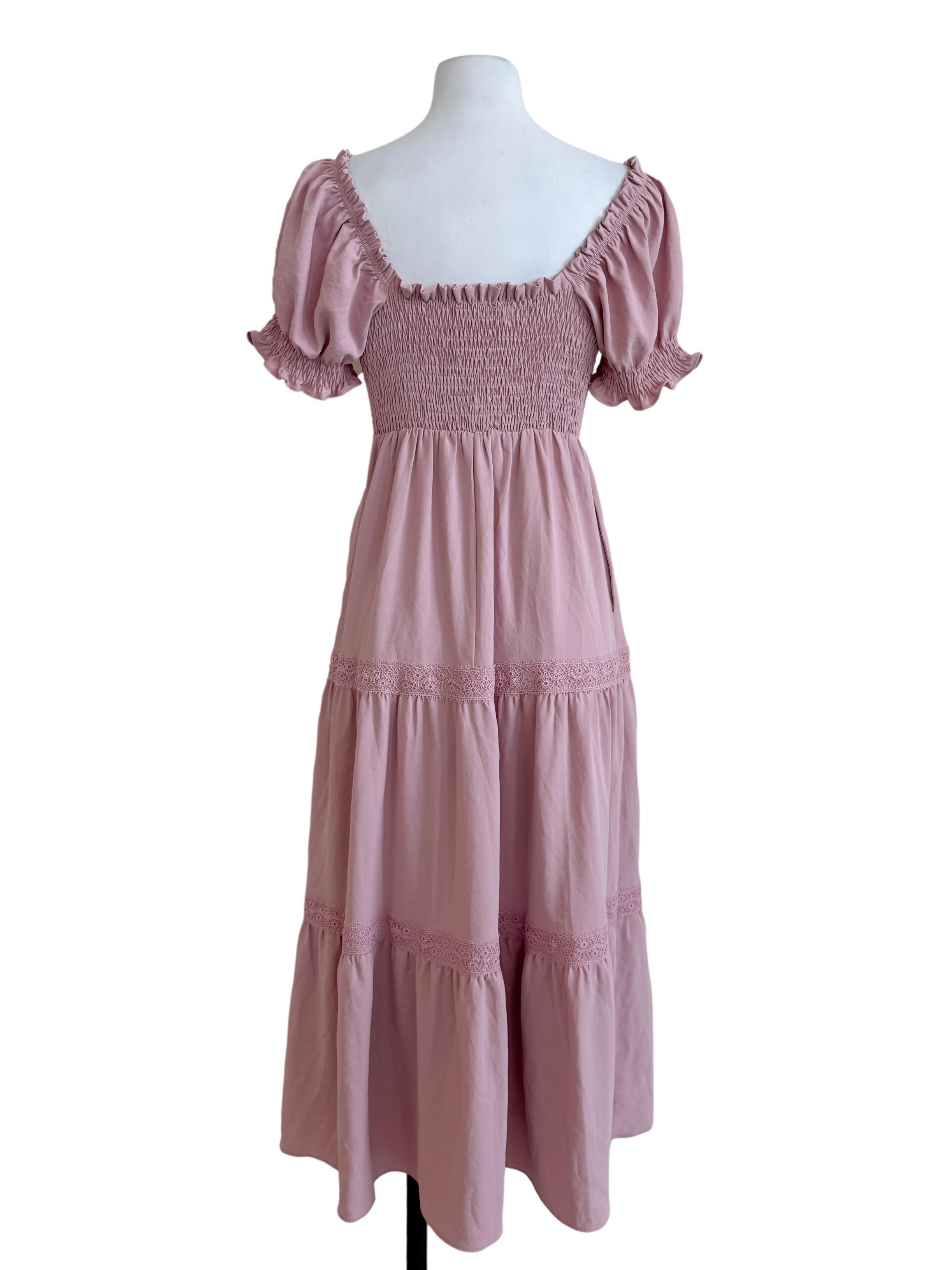 Rose Pink Drop Waist Dress