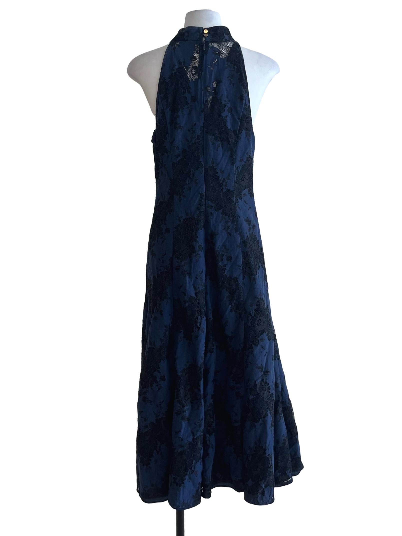 Navy Blue Lace Sheath Dress