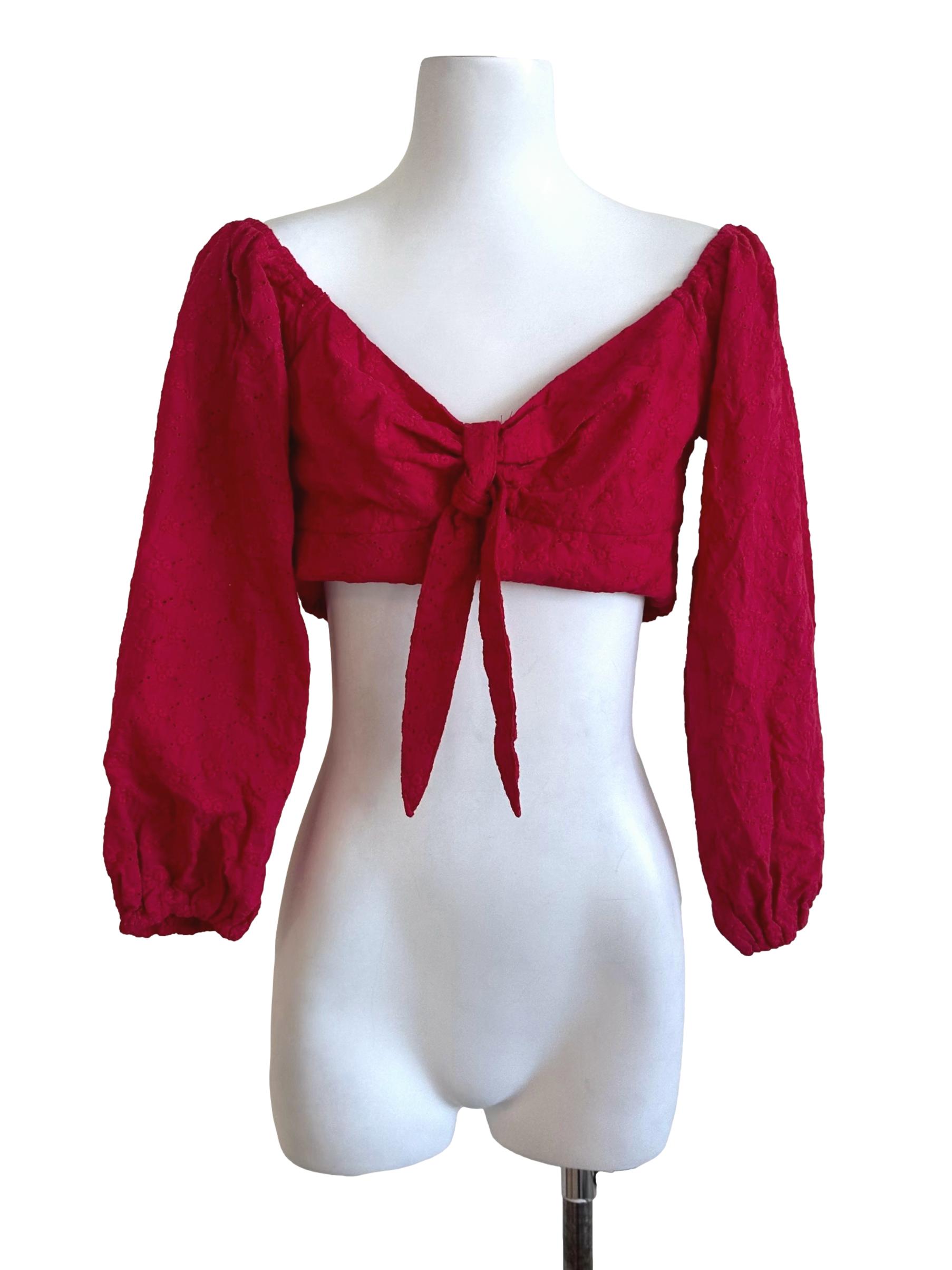 Fushia Pink Textured Knot Top
