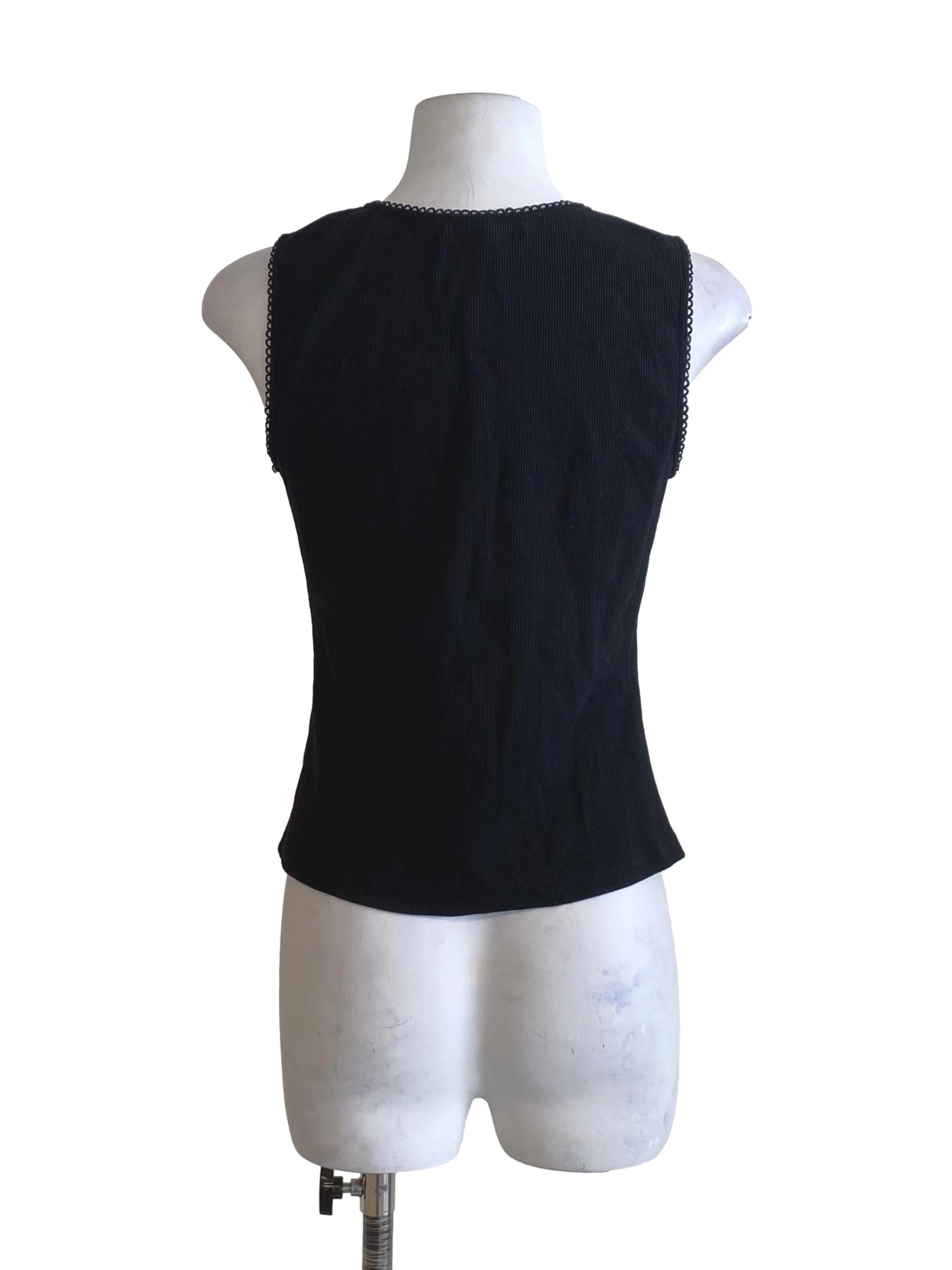 Onyx Black Outer Lace Buttoned Top