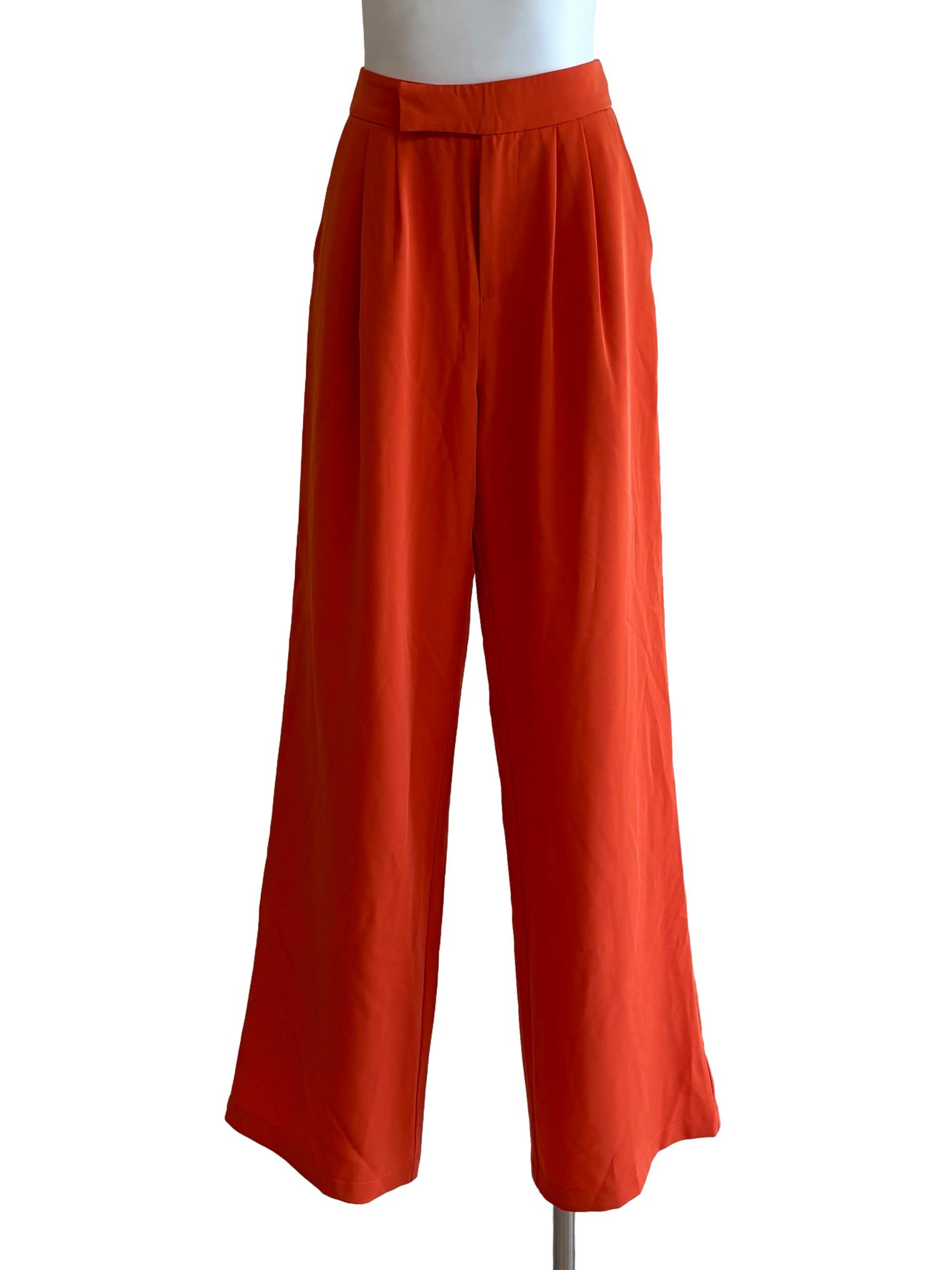 Tangelo Orange Straight Pants