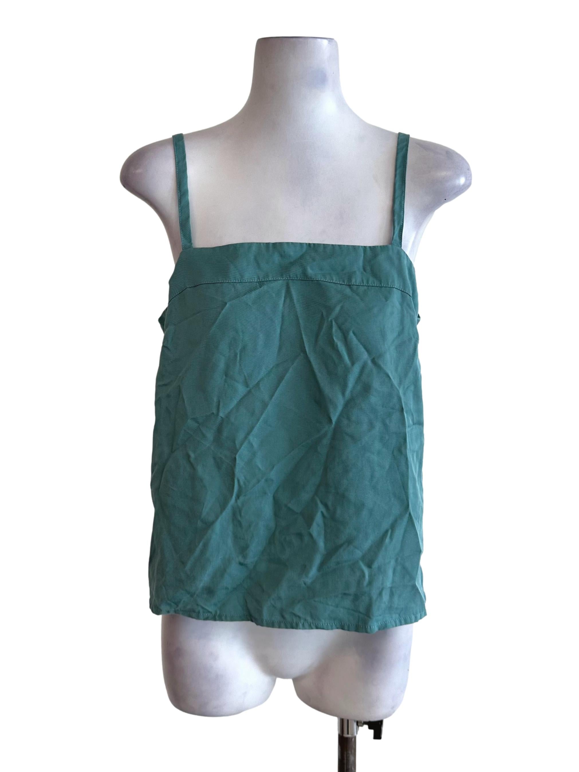 Turquoise Green Square Neck Top