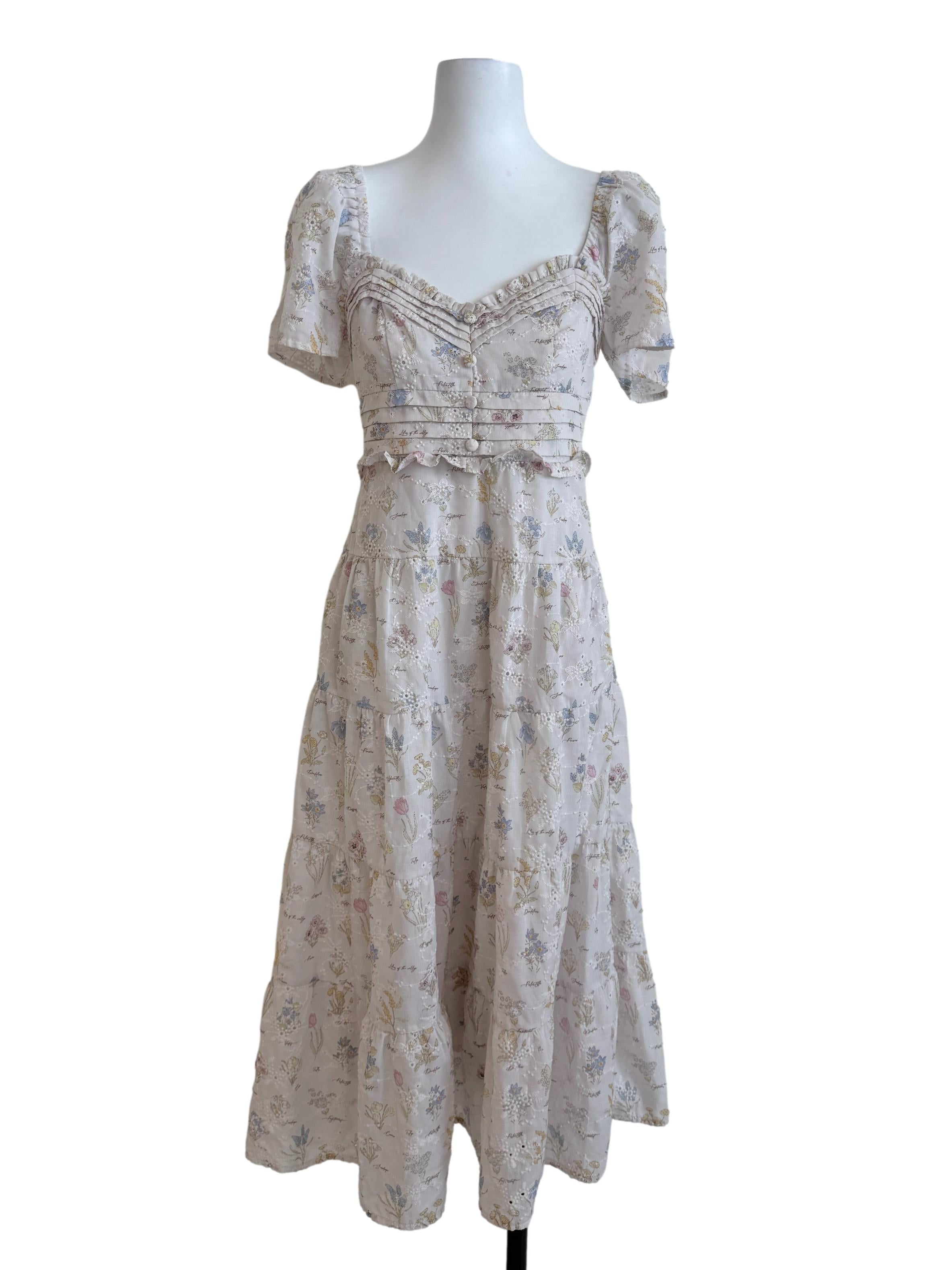 Cream White Drop Waist Dress