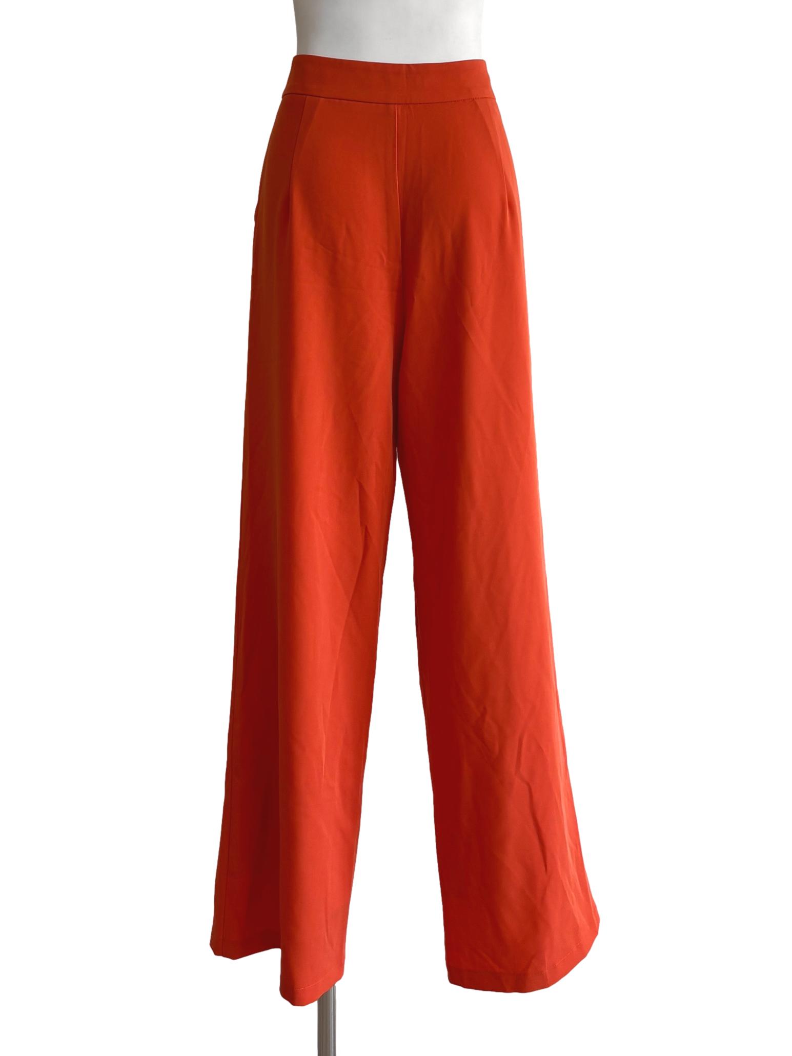 Tangelo Orange Straight Pants