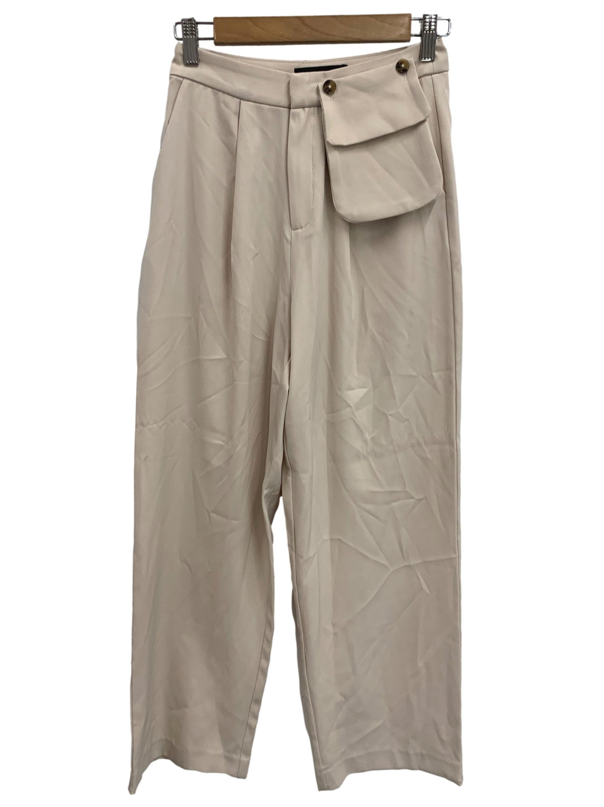 Pomelo Nude Pocket Pleated Trousers | REFASH