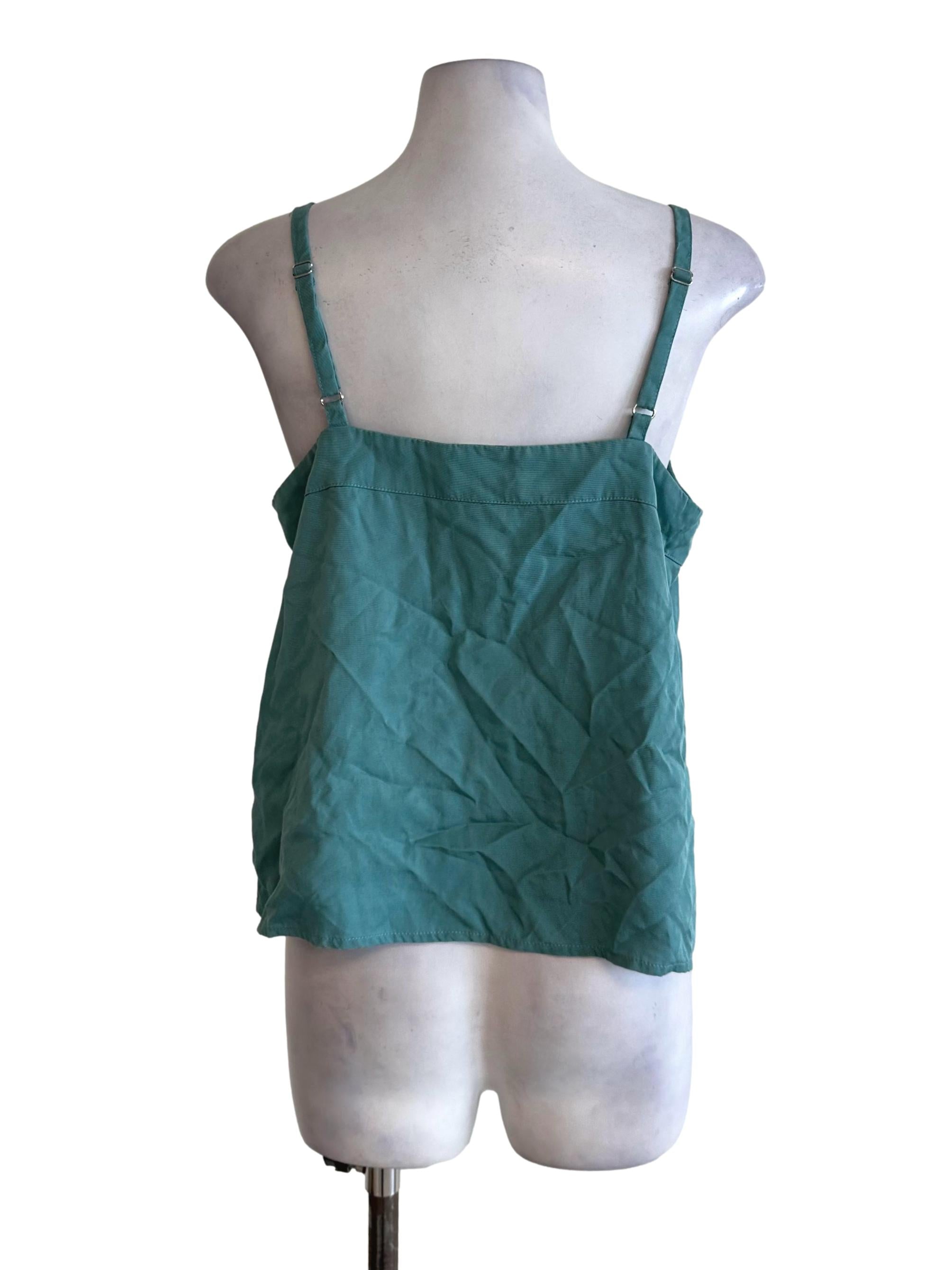 Turquoise Green Square Neck Top