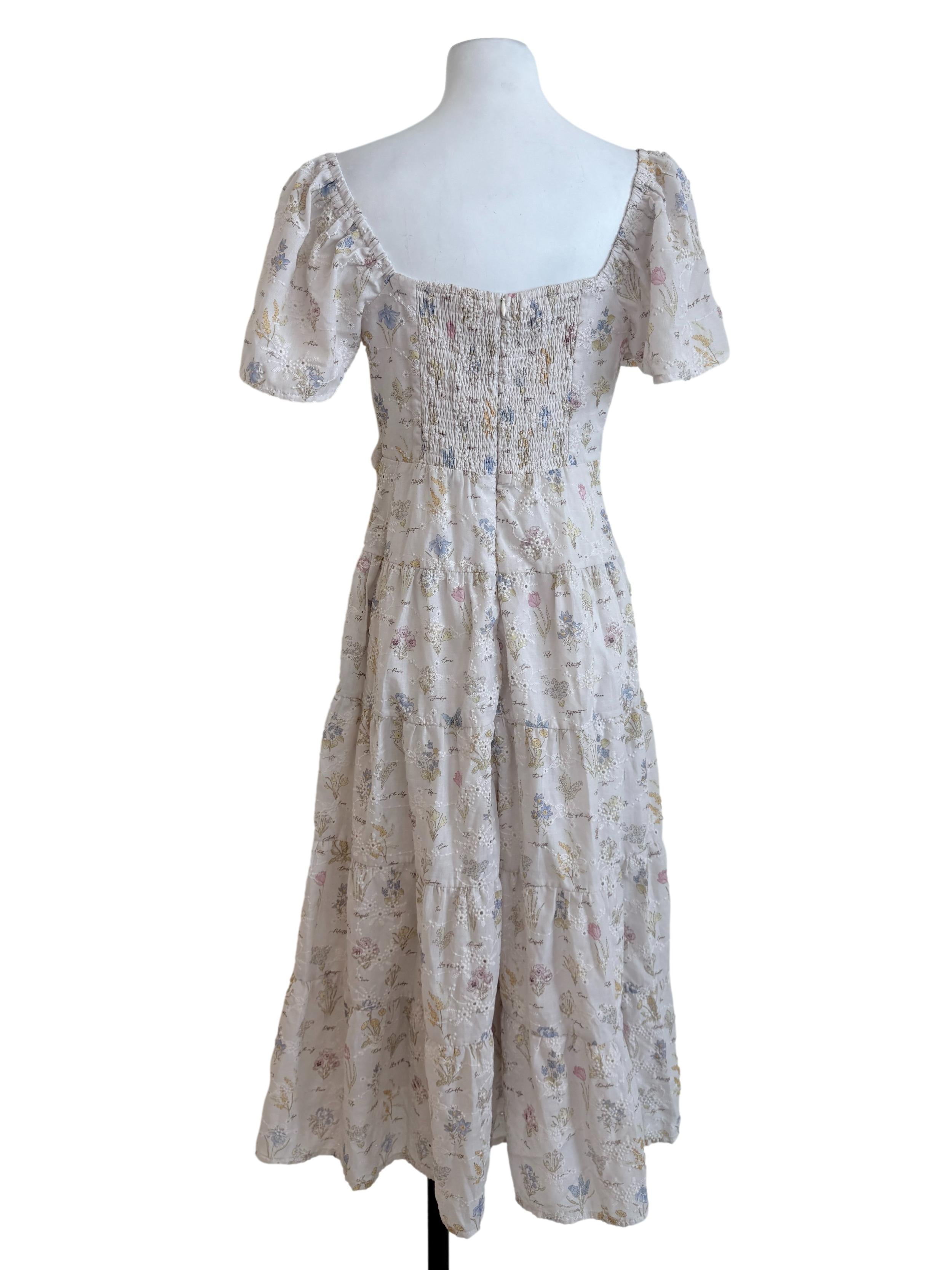 Cream White Drop Waist Dress
