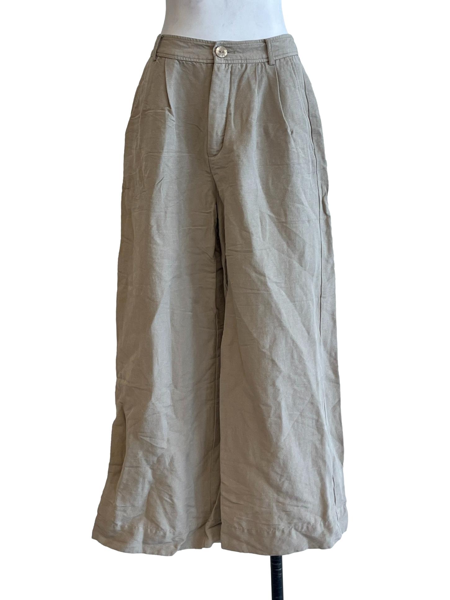Linen White Wide Leg Pants