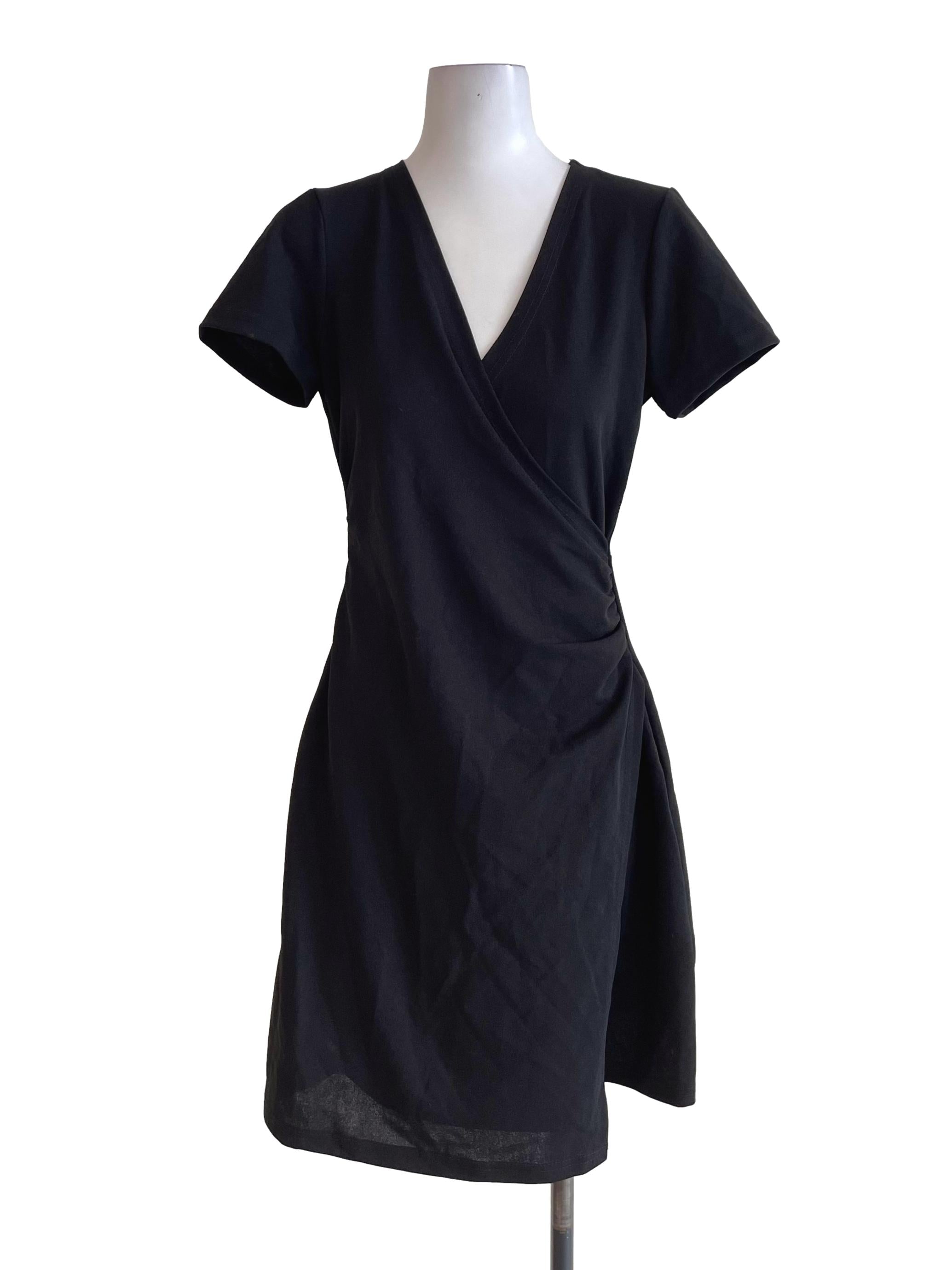Black Draped Fit Dress