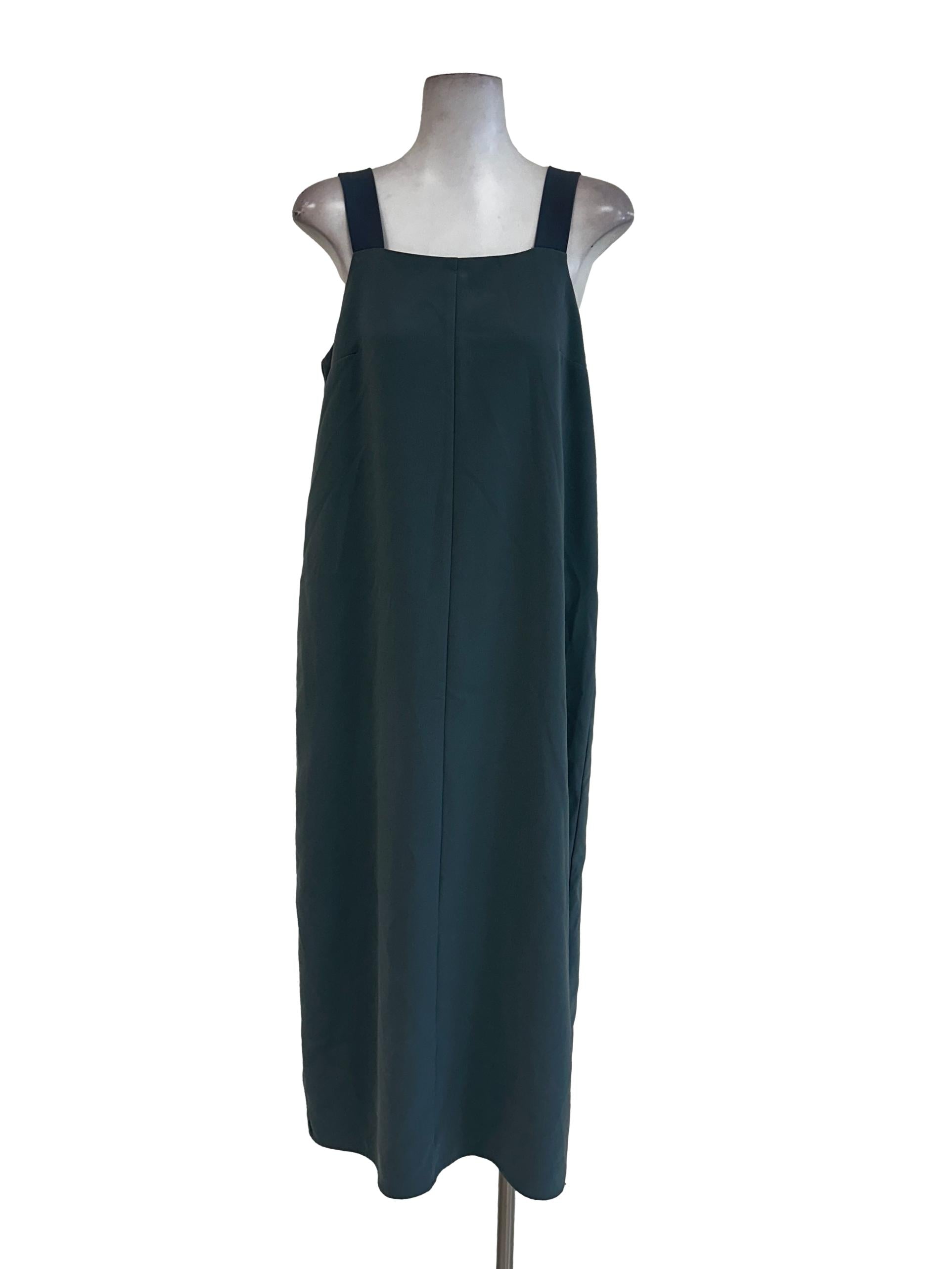 Sage Green Square Neck Sleeveless Dress