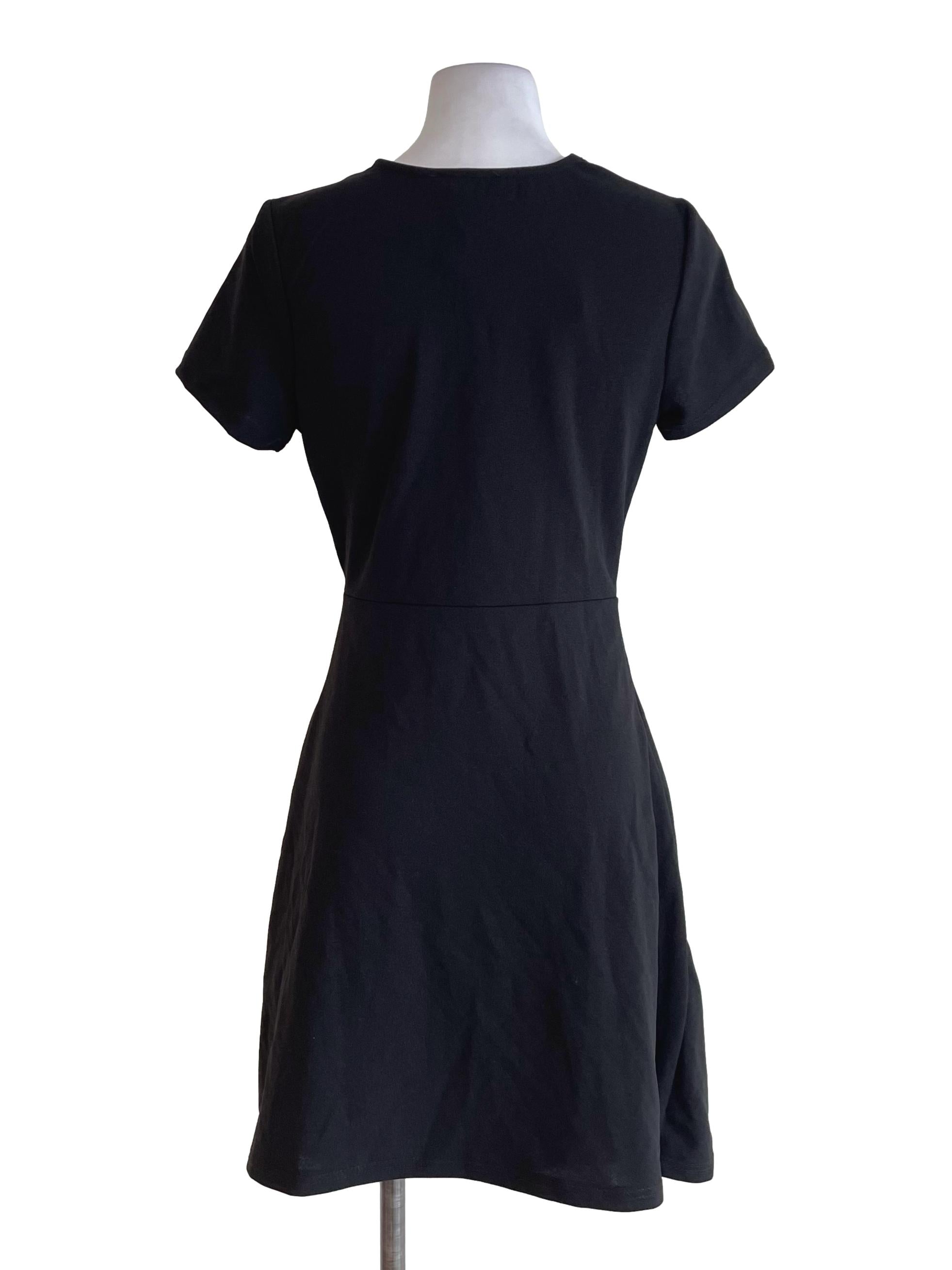Black Draped Fit Dress