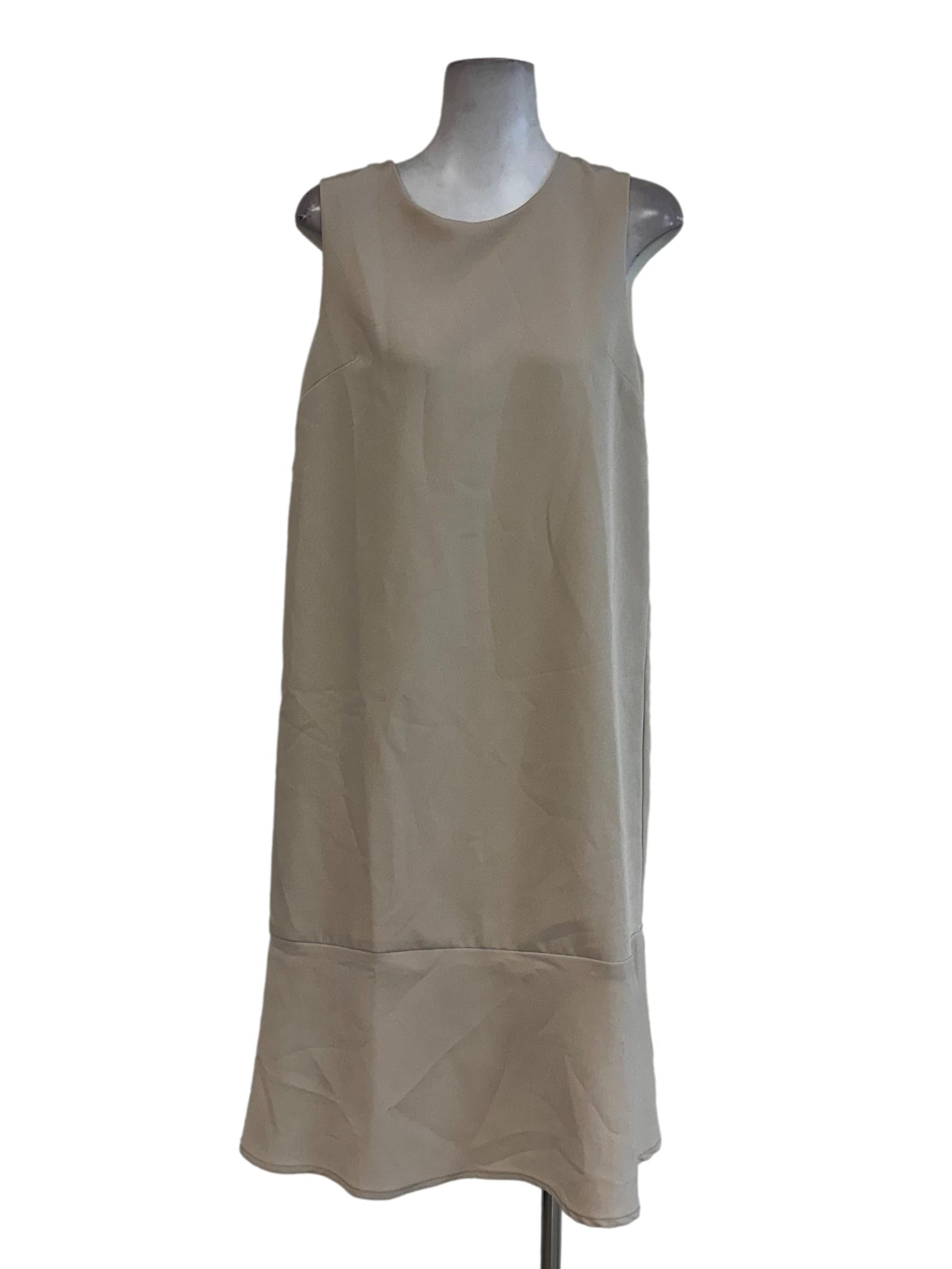 Parmesan Beige Plain Midi Dress