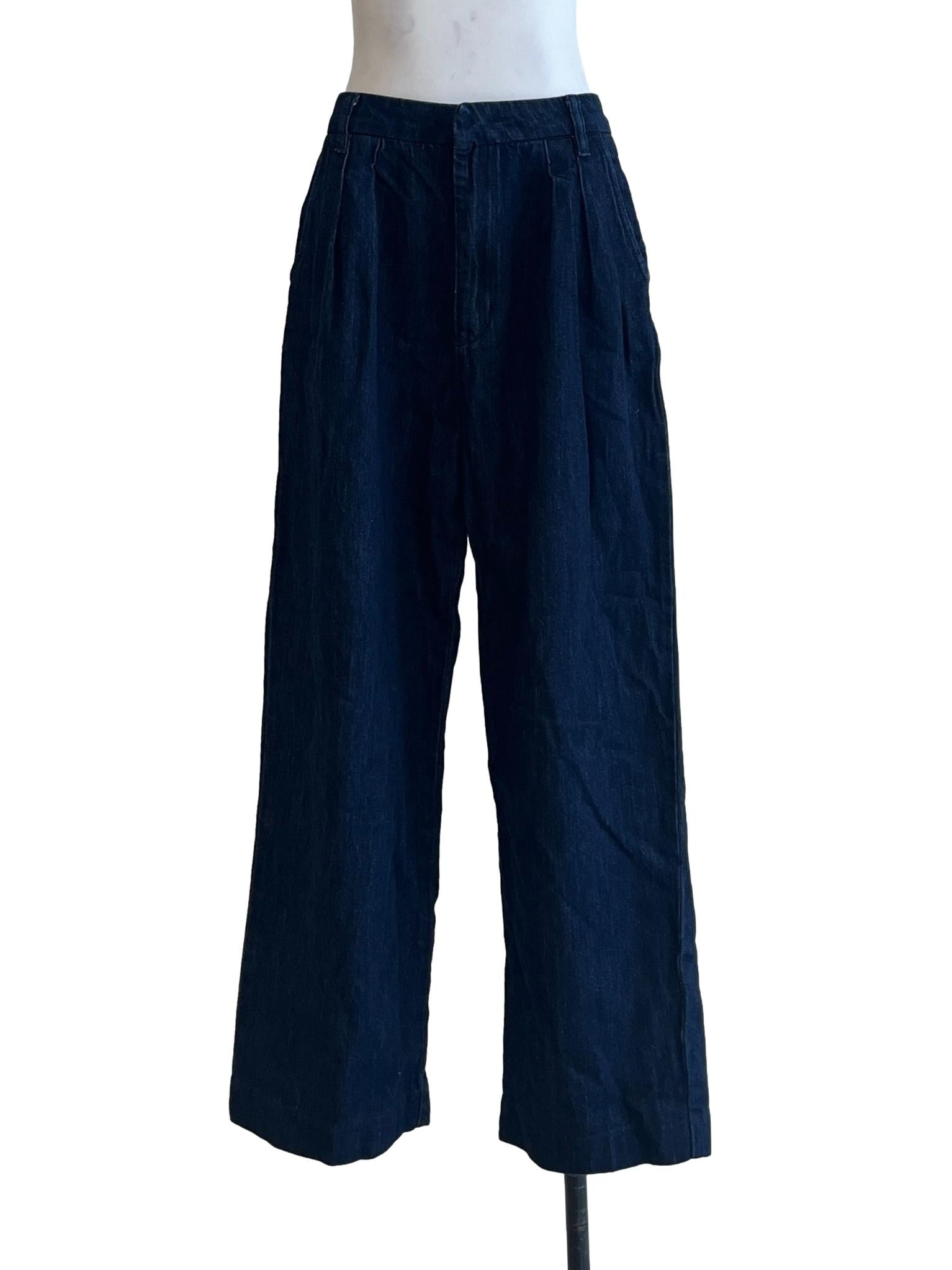 Denim Blue Wide Leg Jeans