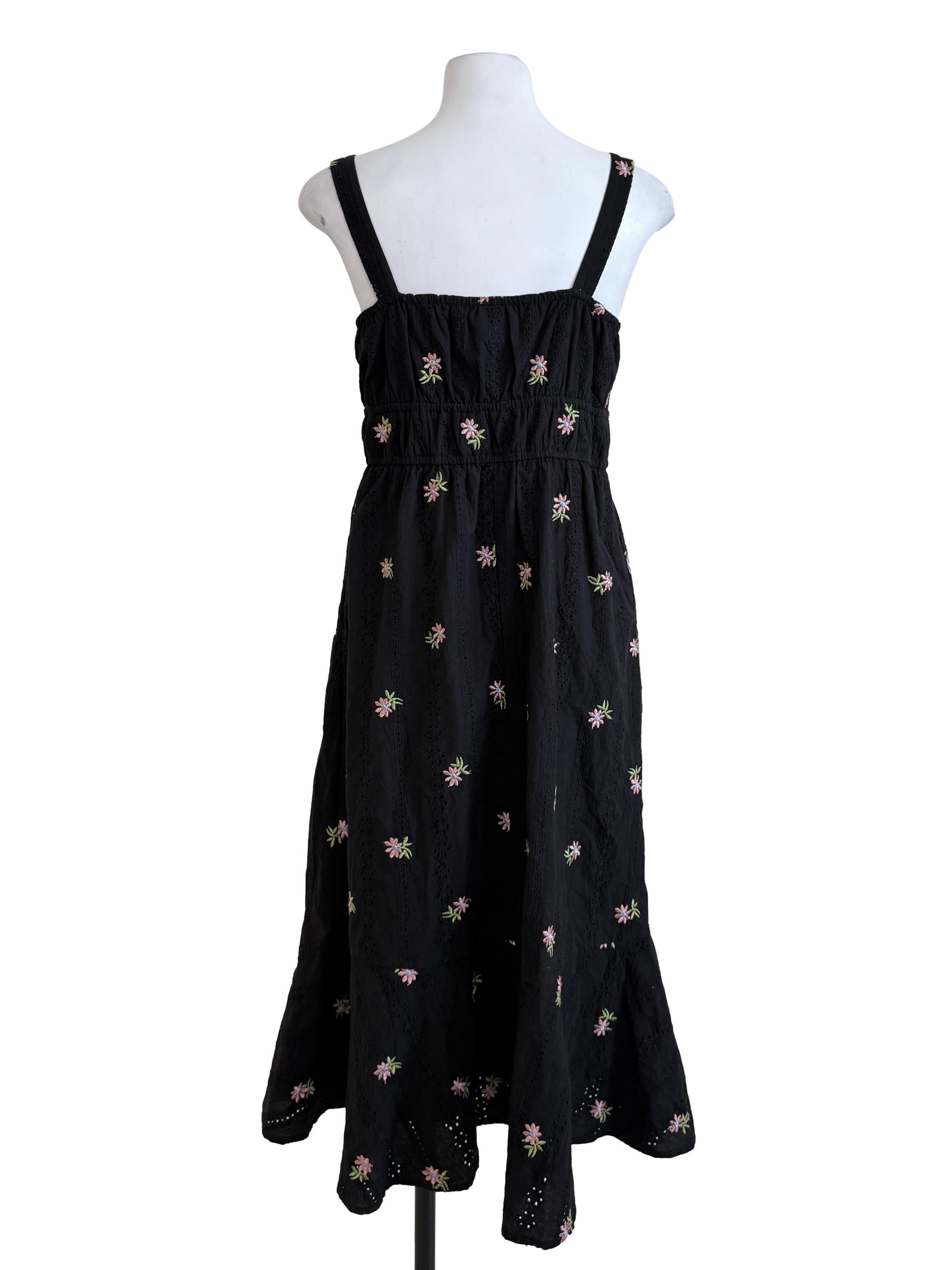 Black Floral Babydoll Dress
