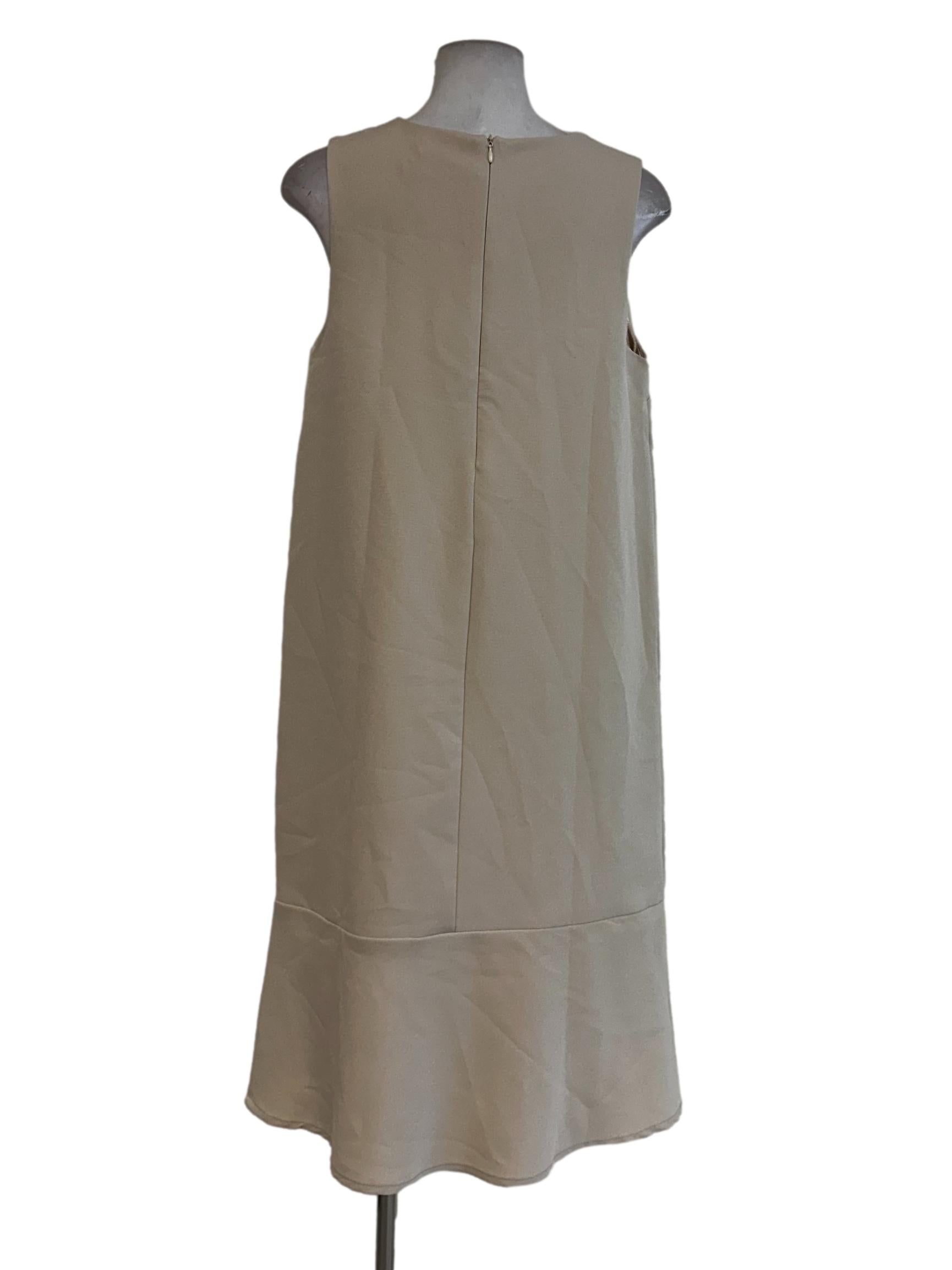 Parmesan Beige Plain Midi Dress
