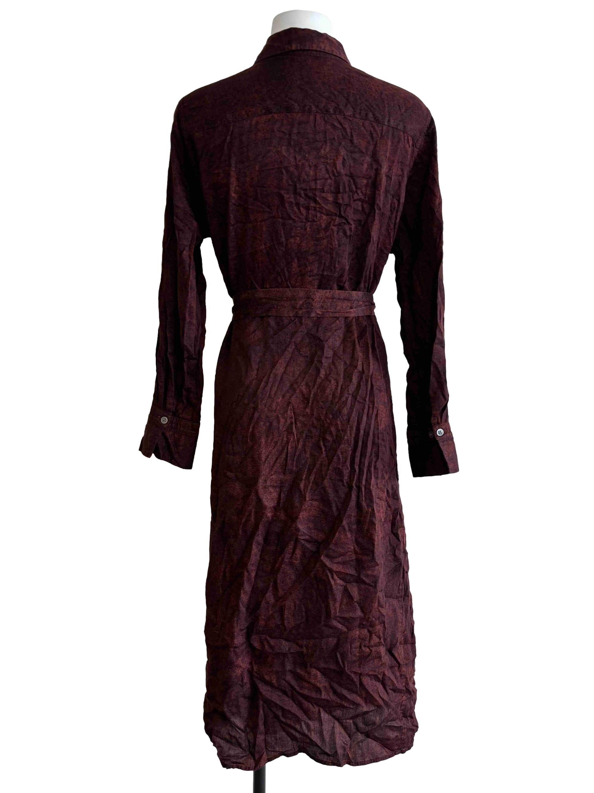 Merlot Brown Midi Shirt Dress