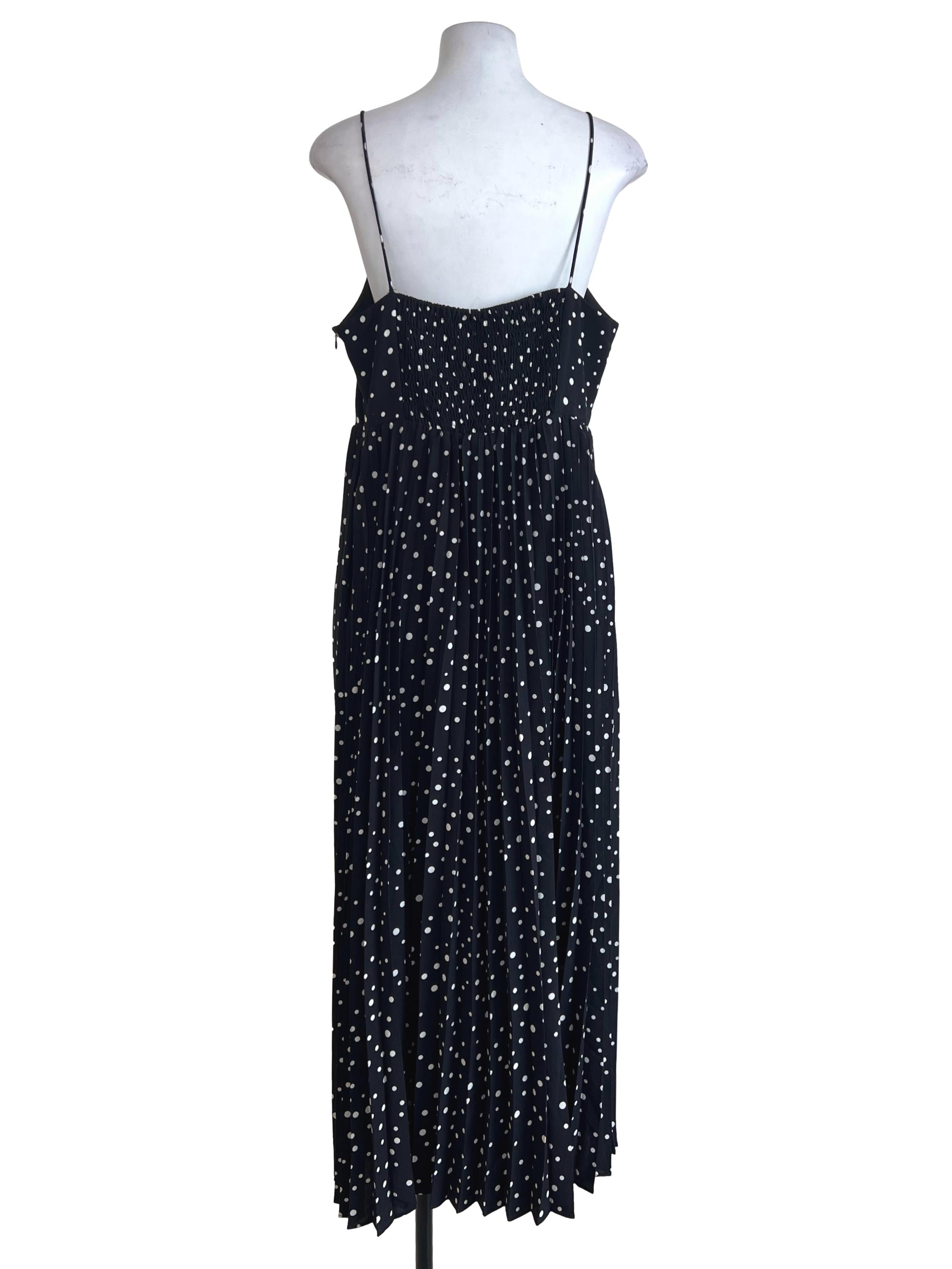 The Willow Label Black Polka Dots Pleated Dress | REFASH