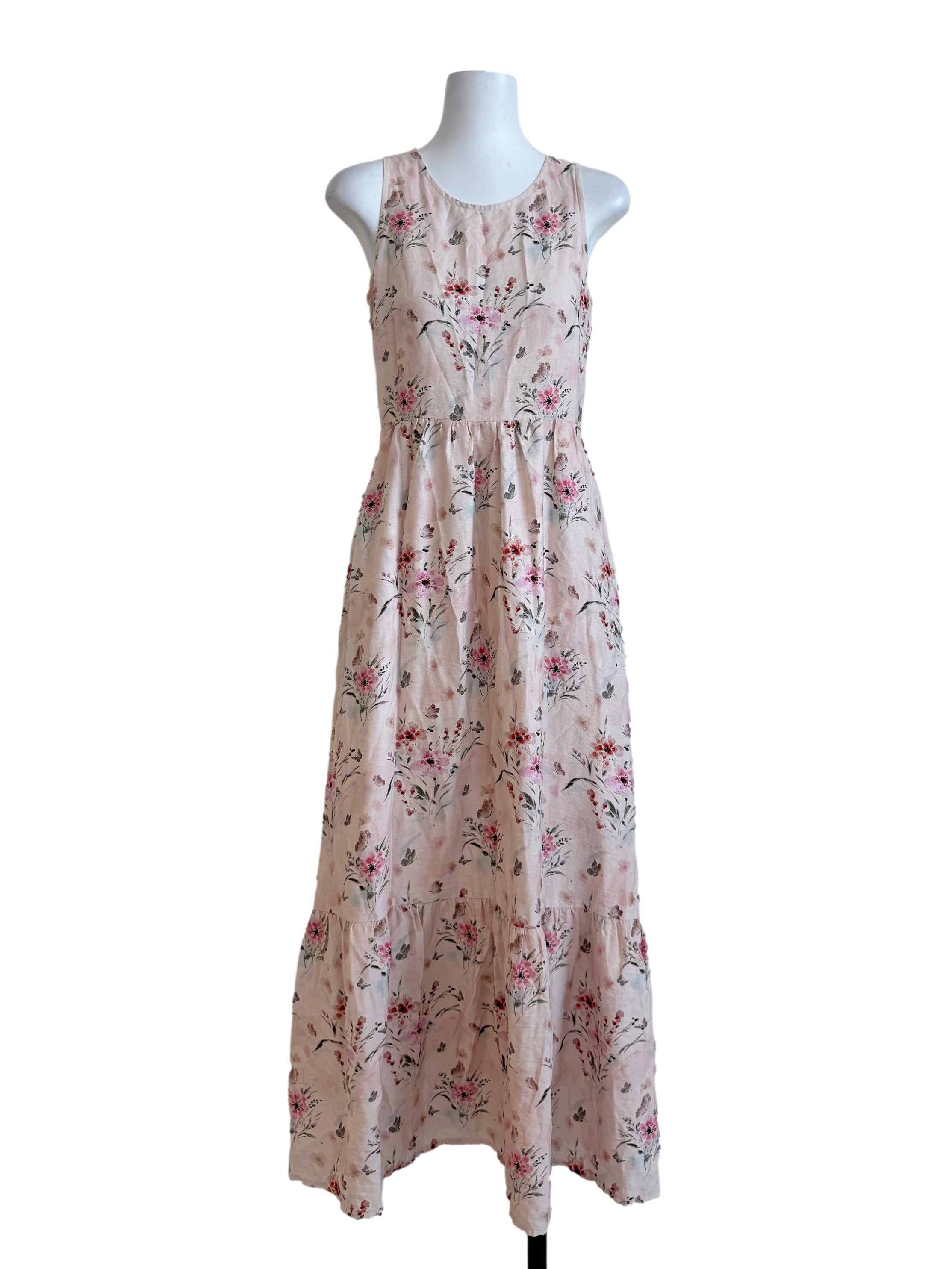 Flamingo Pink Drop Waist Dress