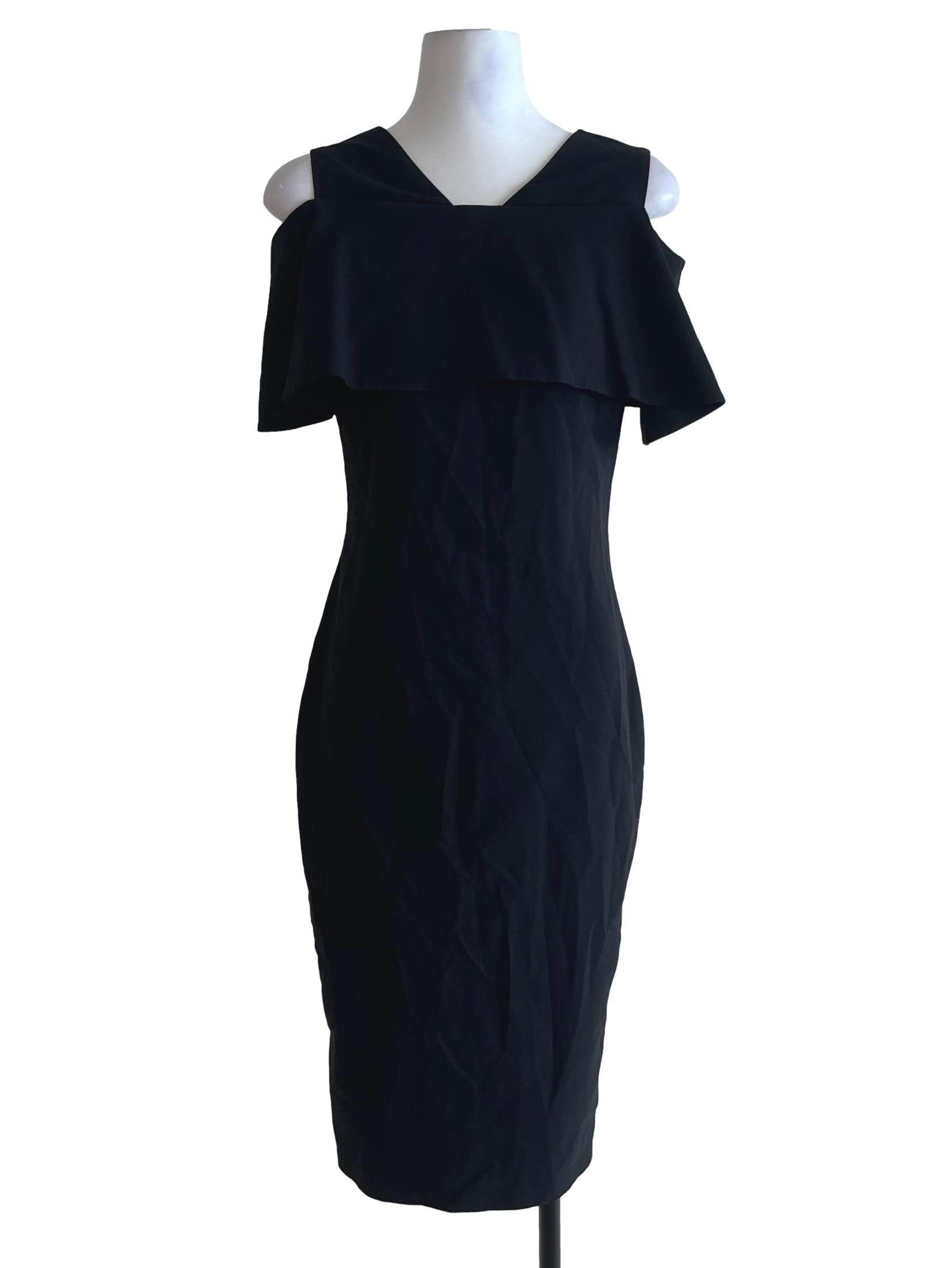 Black Plain Sheath Dress