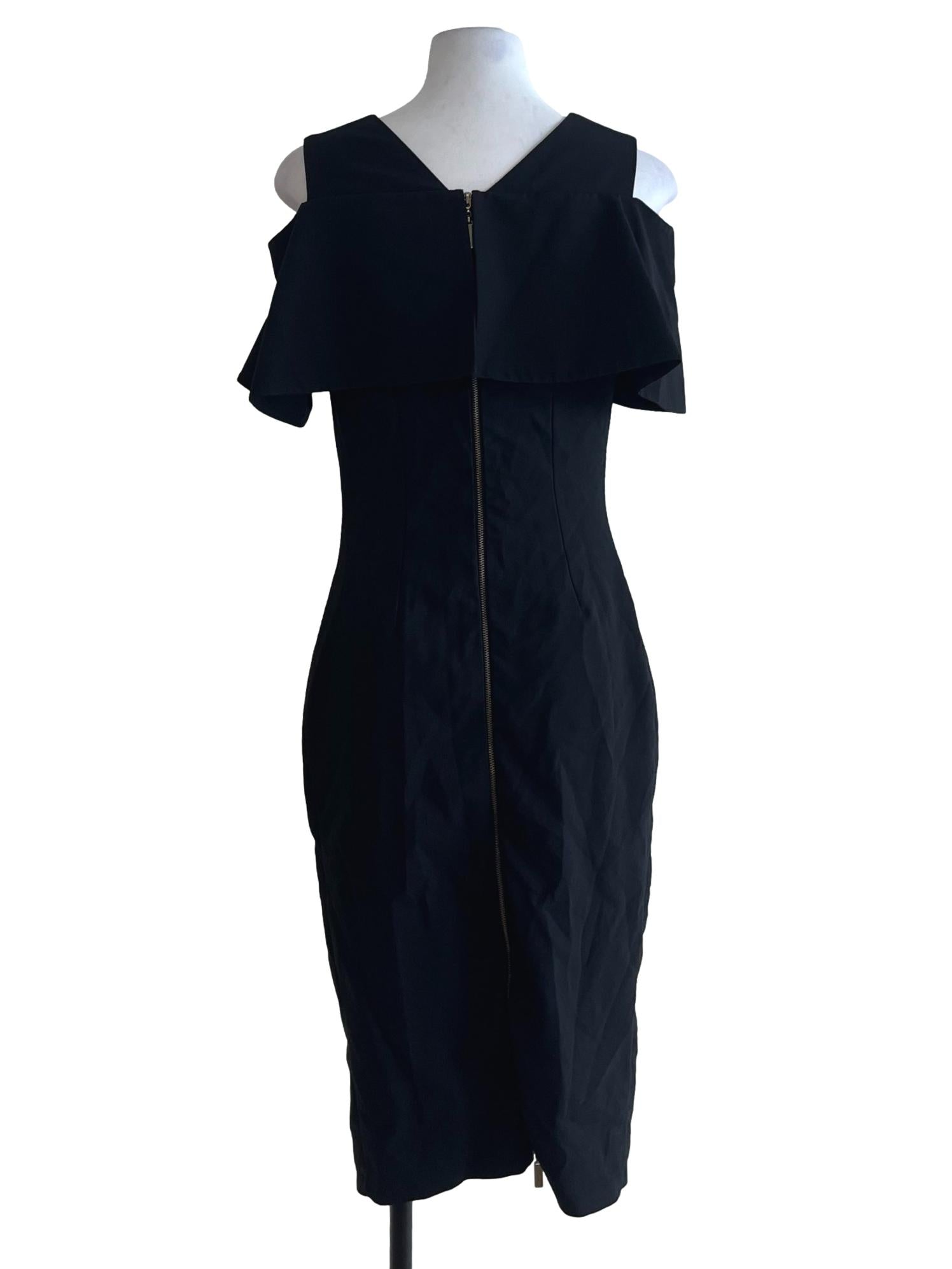 Black Plain Sheath Dress