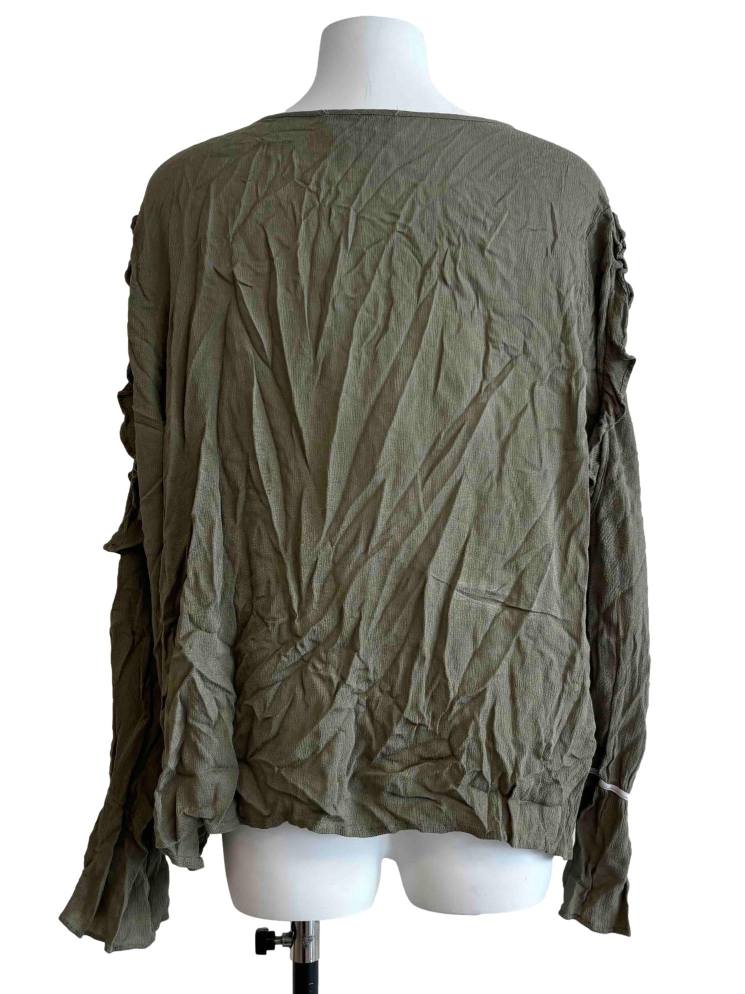 Moss Green Ruffle Top