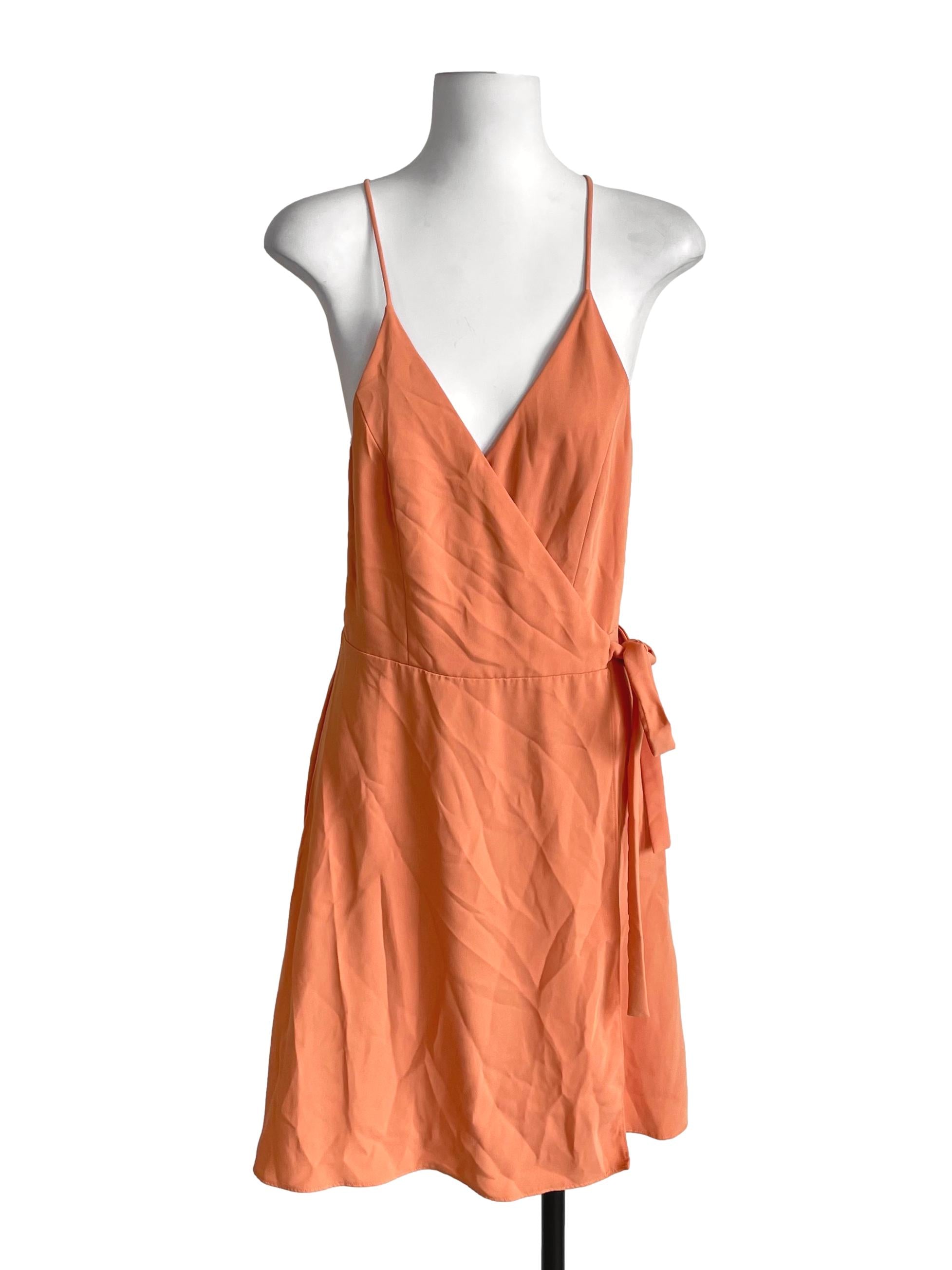 Light Orange Cami Wrap Dress