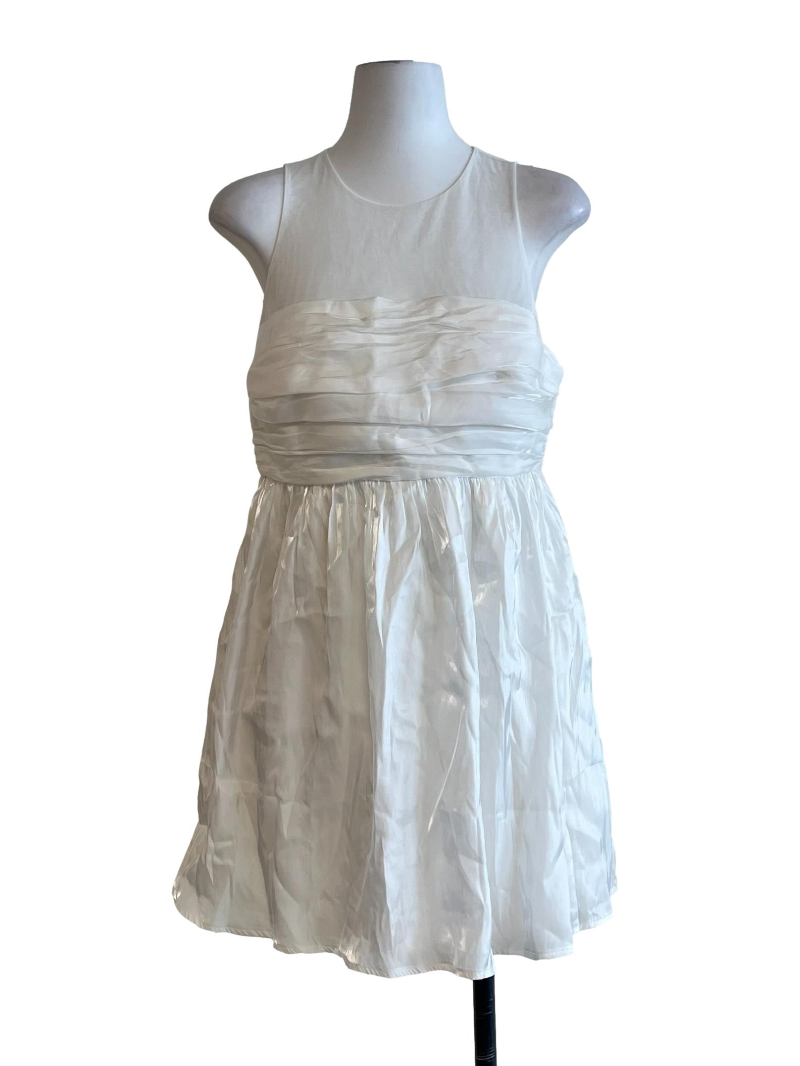 Off White Halter Sleeveless Dress
