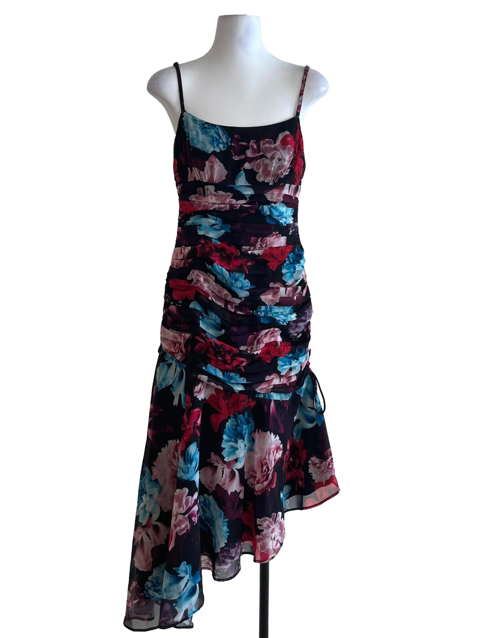 Black Floral Sheath Dress