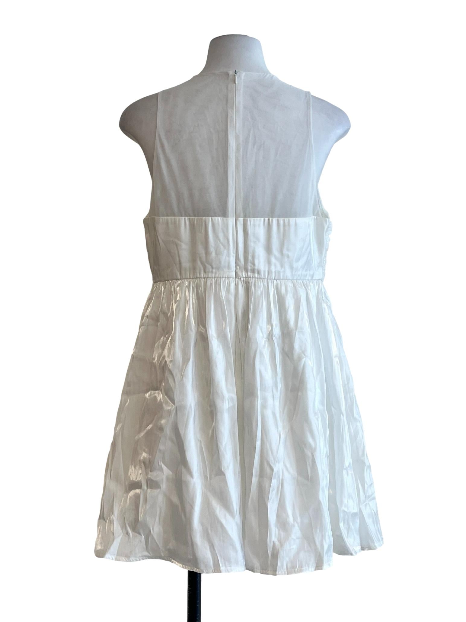 Off White Halter Sleeveless Dress