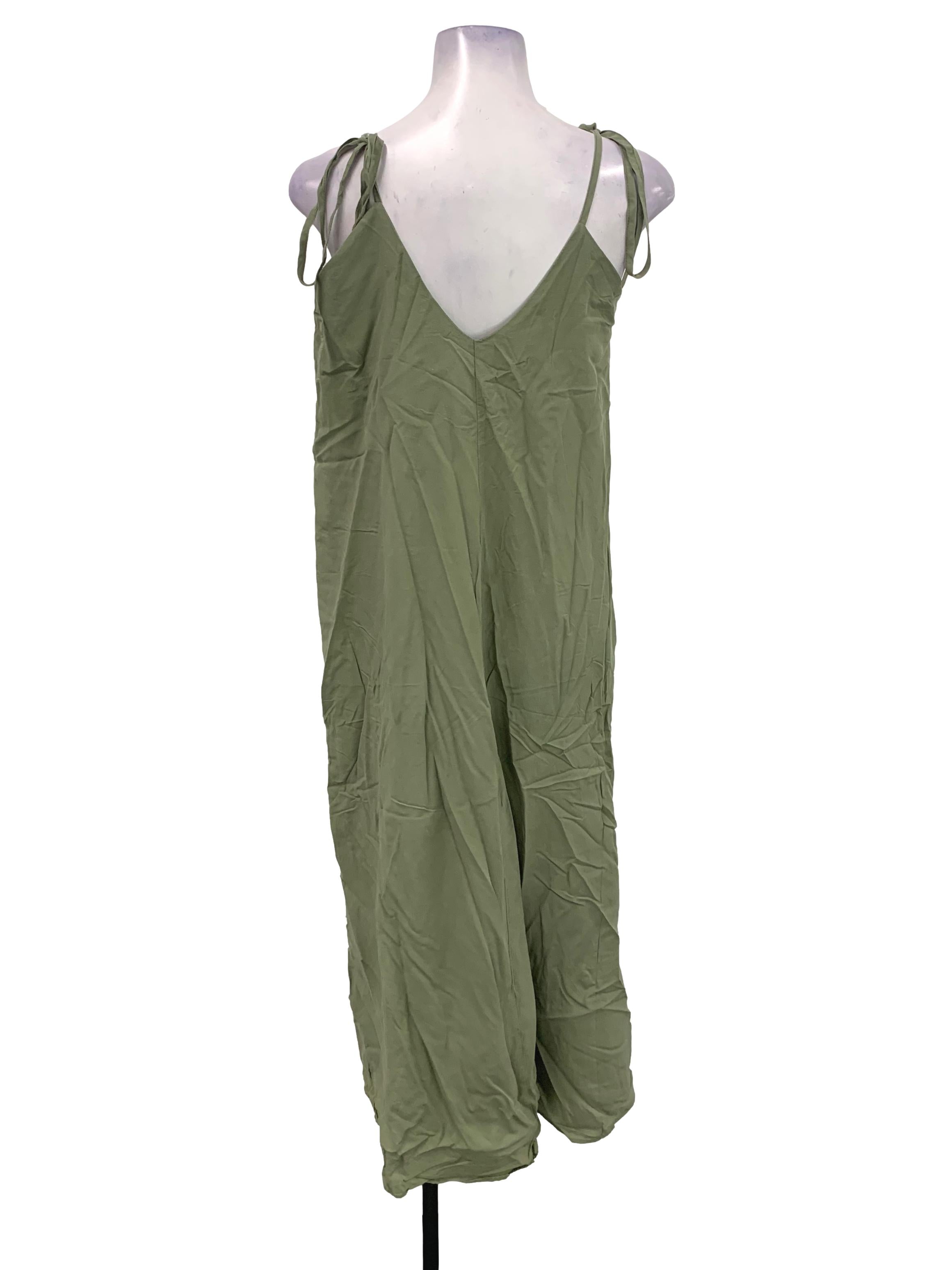 The Editor's Market Green V Neck Strap Dress | REFASH