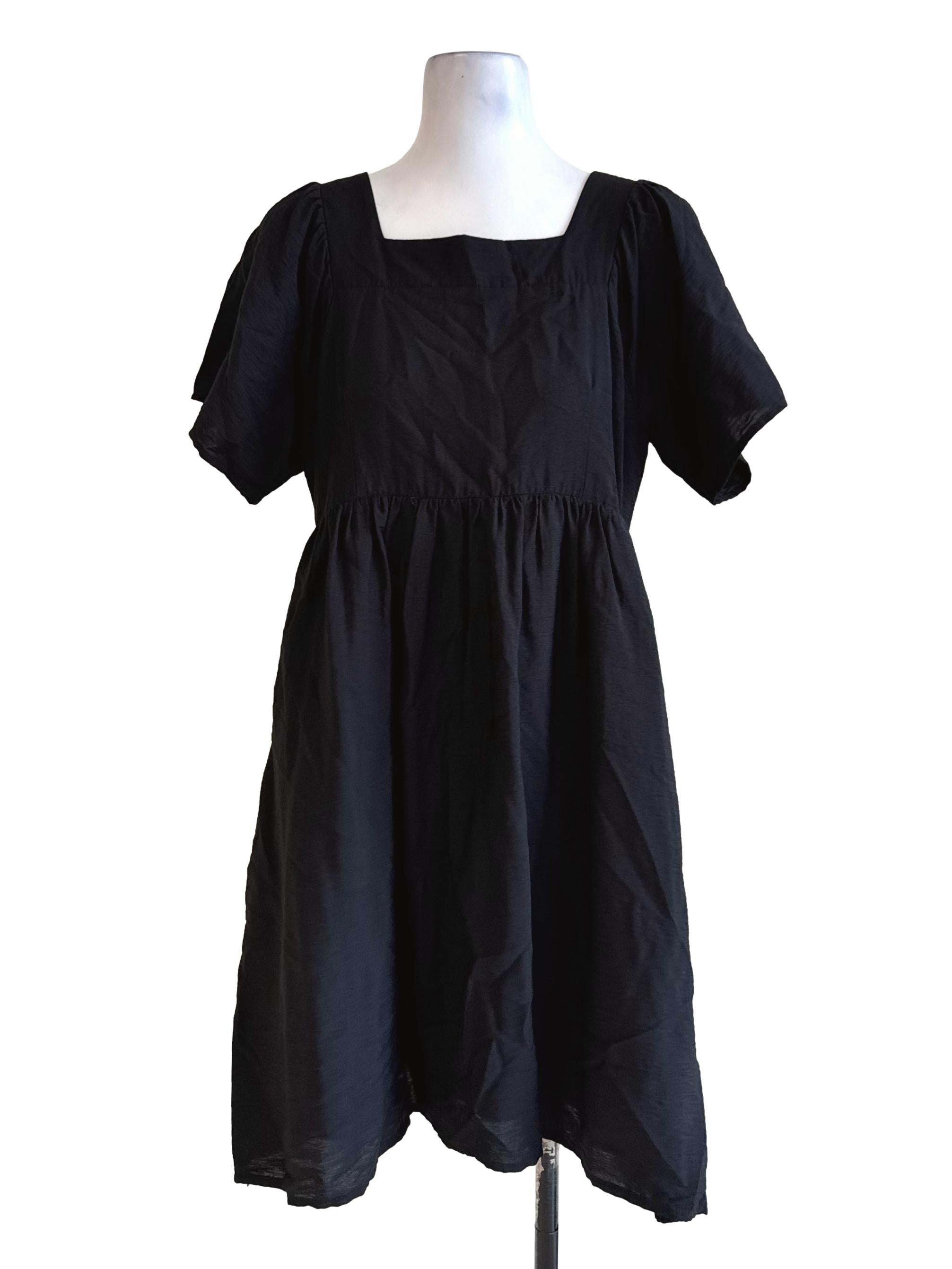 Black Square Neck Dress