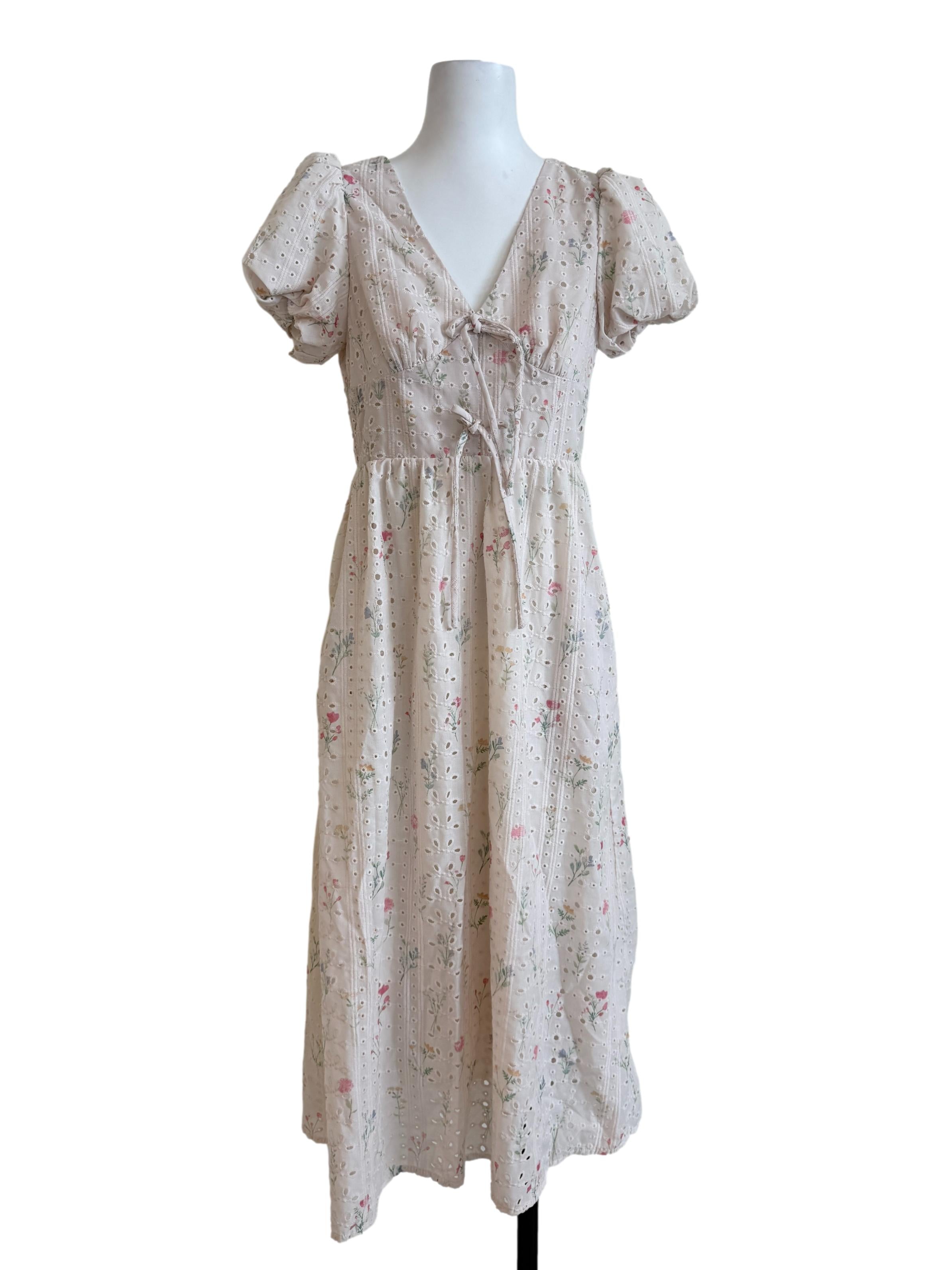 Rice White Lace Babydoll Dress