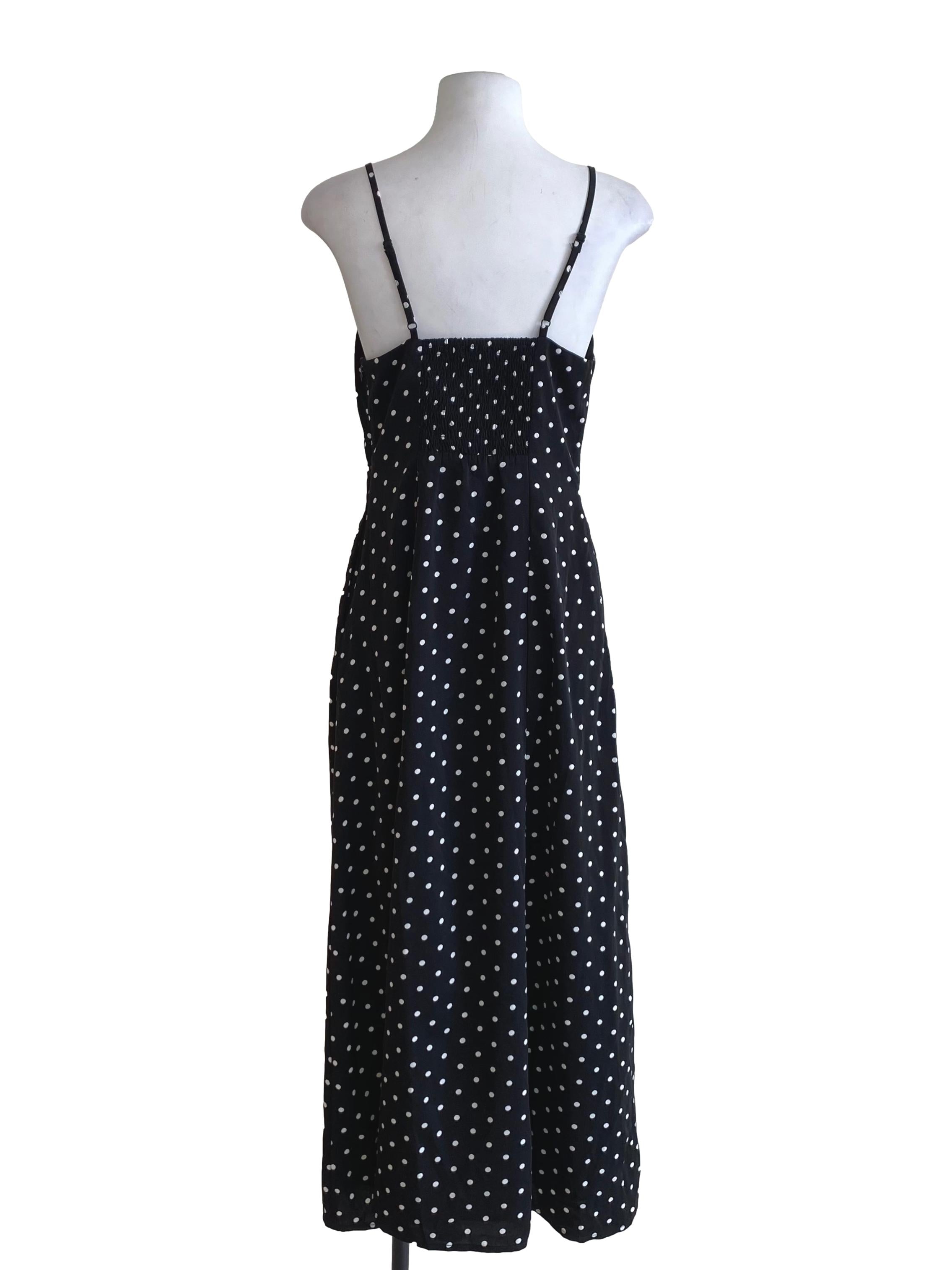 Obisidian Black Polkadot Drop Waist Dress