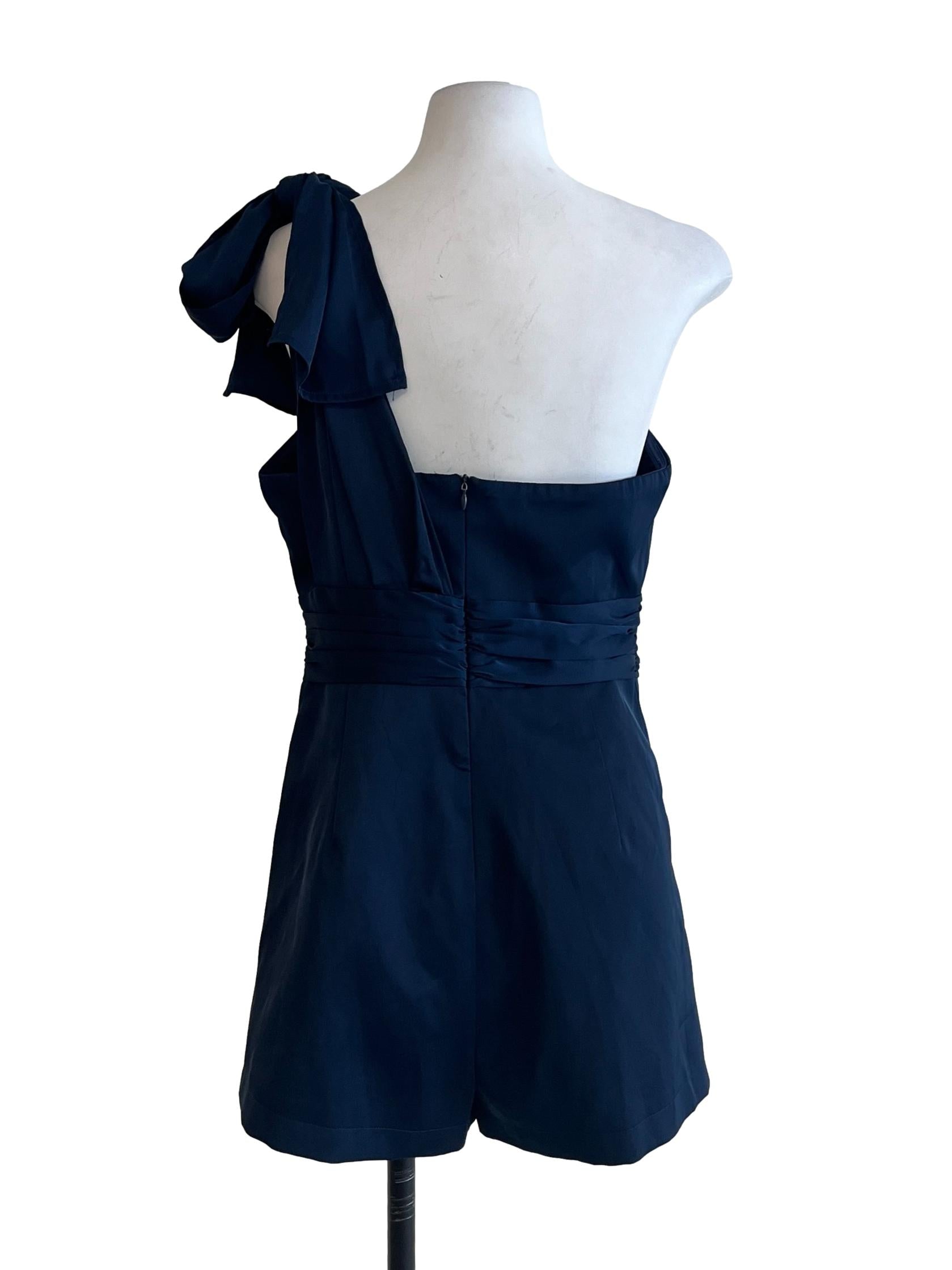 Peacock Blue Asymmetric Romper