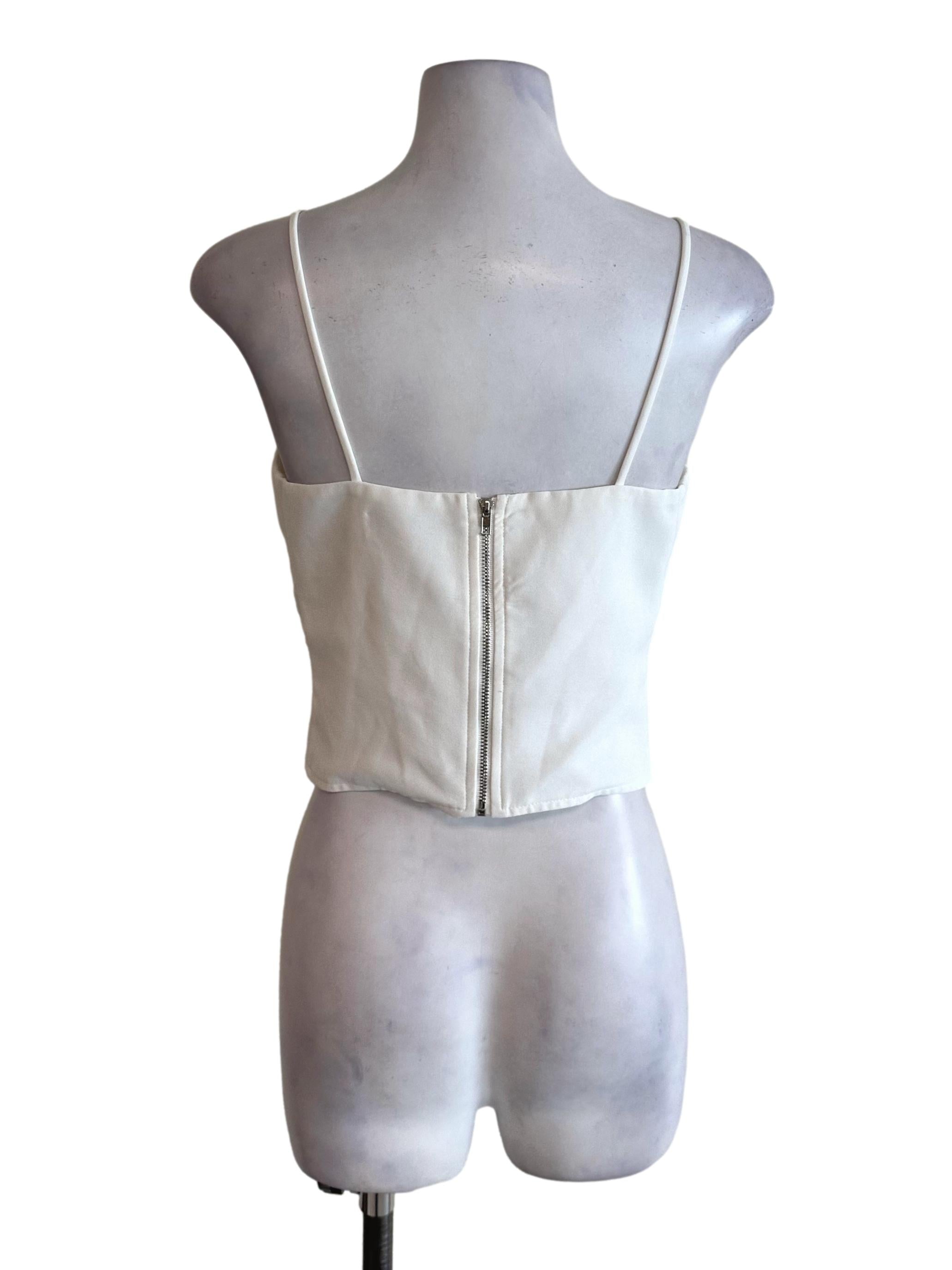 Pearl White Spaghetti Strap Casual Top LB