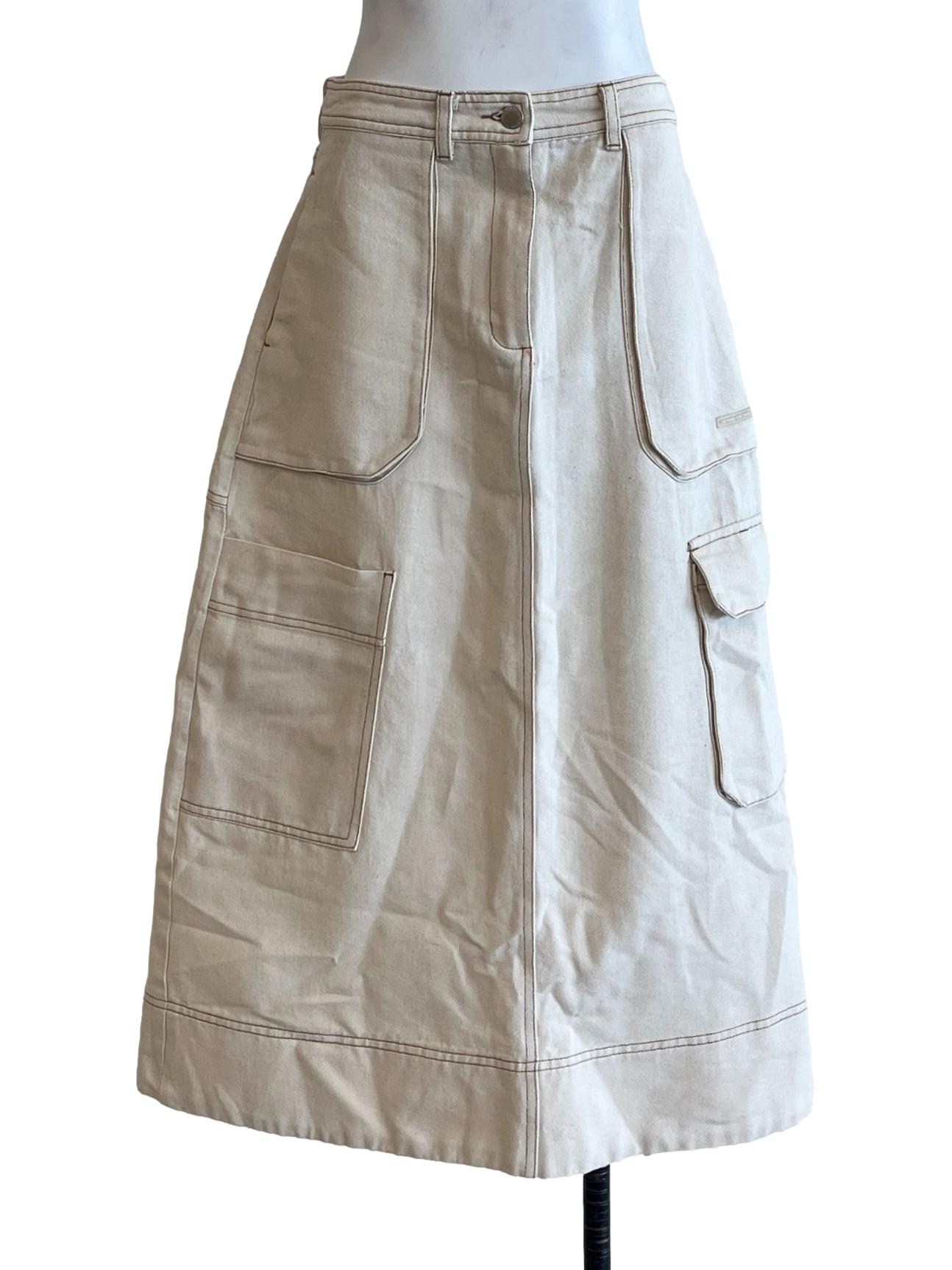 Ivory White A-Line Skirt