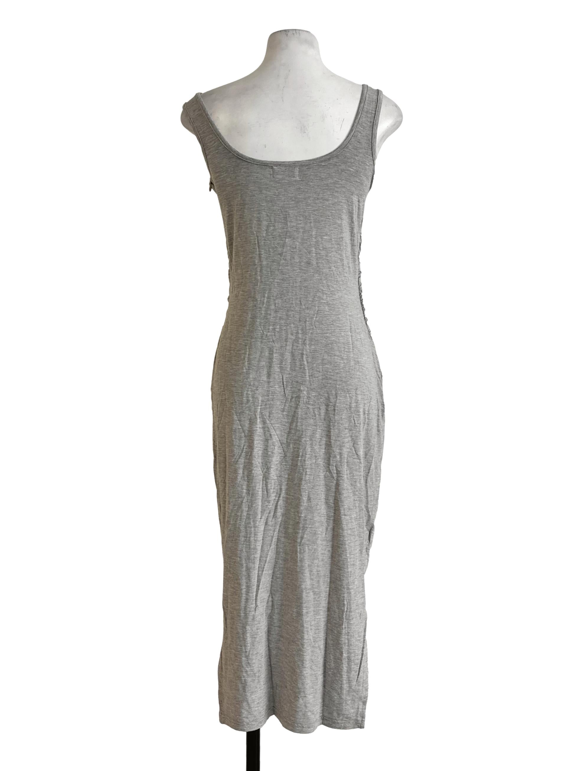 Grey Wrap Jersey Midi Dress