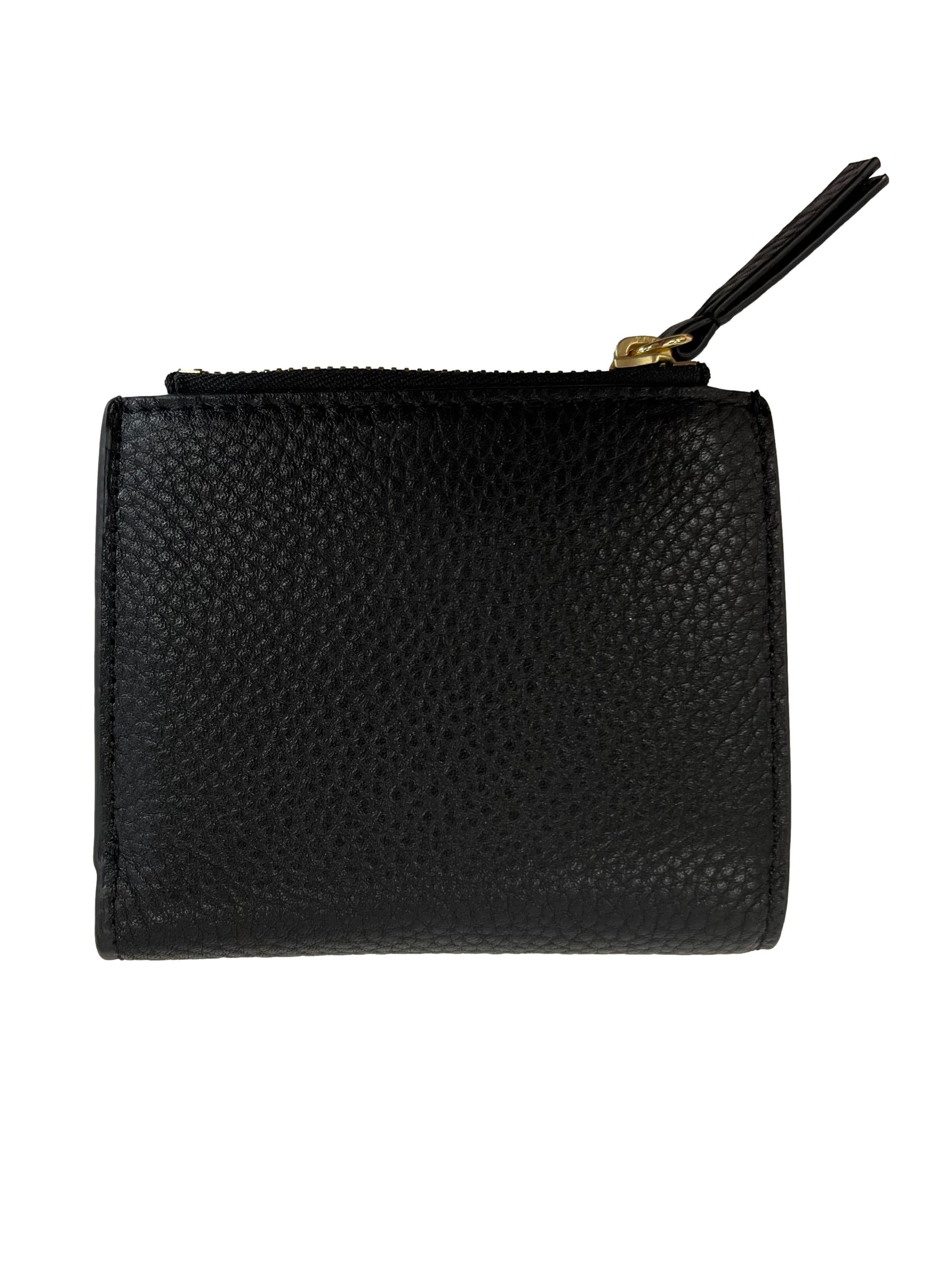 Black Leather Emerson Mini Wallet