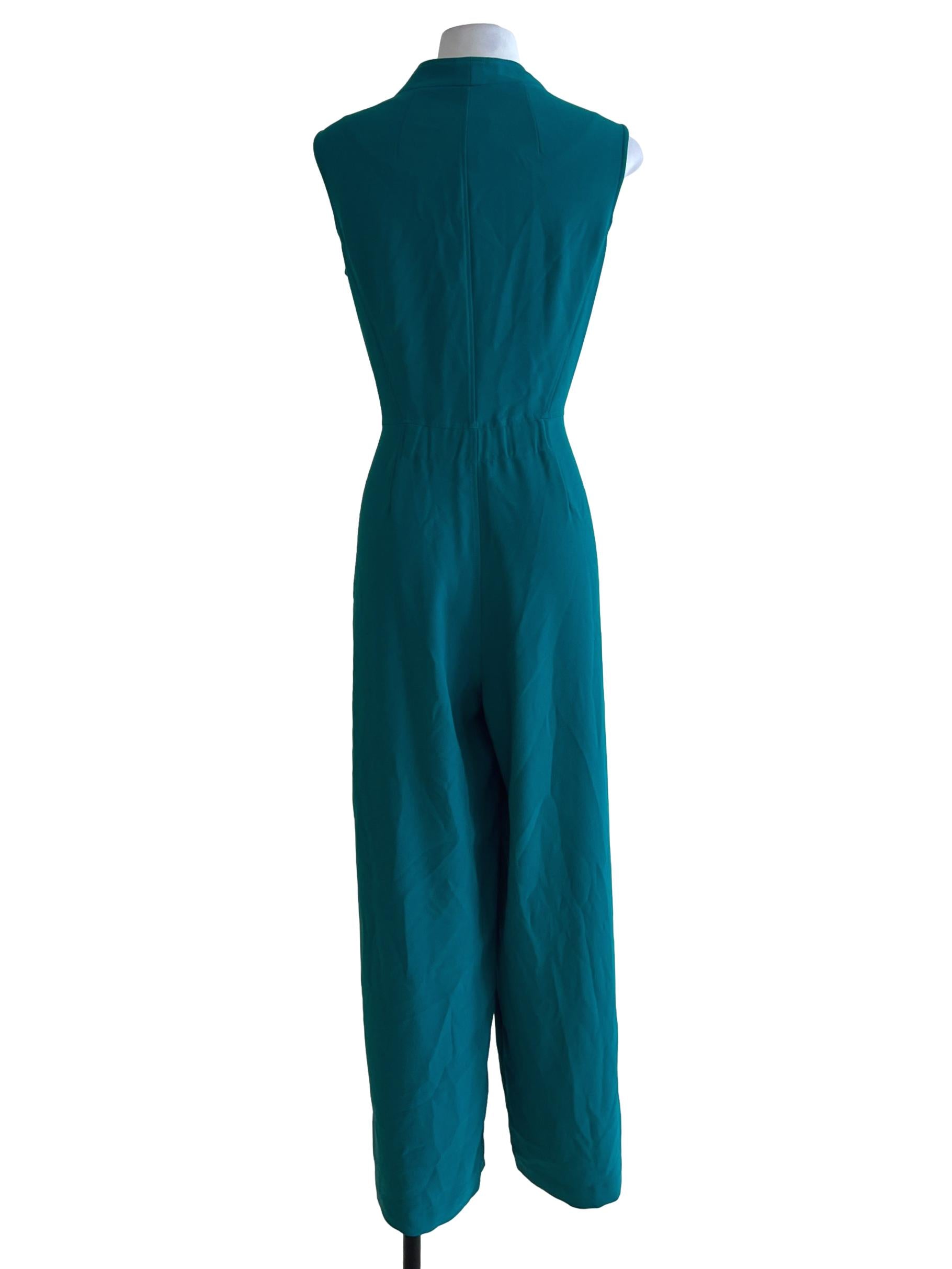 Oceon Blue V-Neckline Jumpsuit