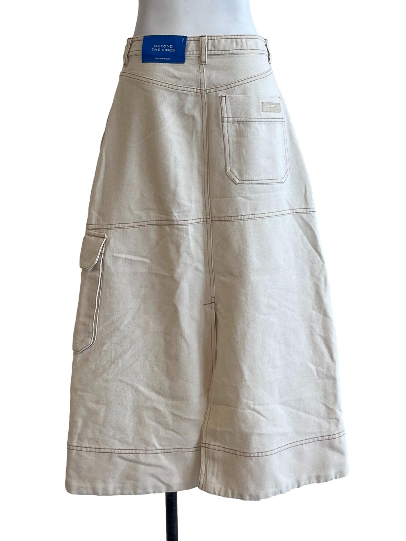 Ivory White A-Line Skirt