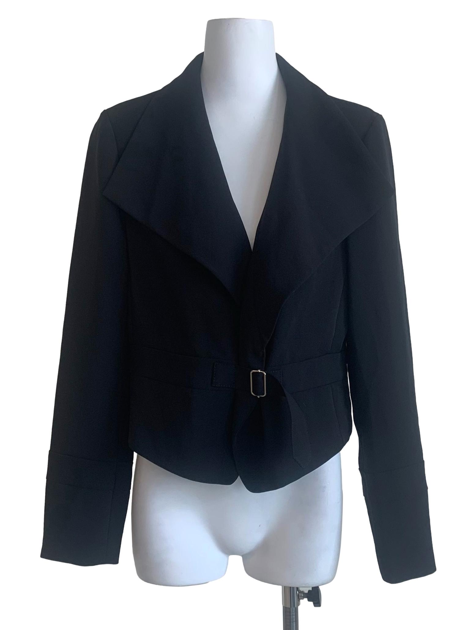 Midnight Black Notched Collar Blazer