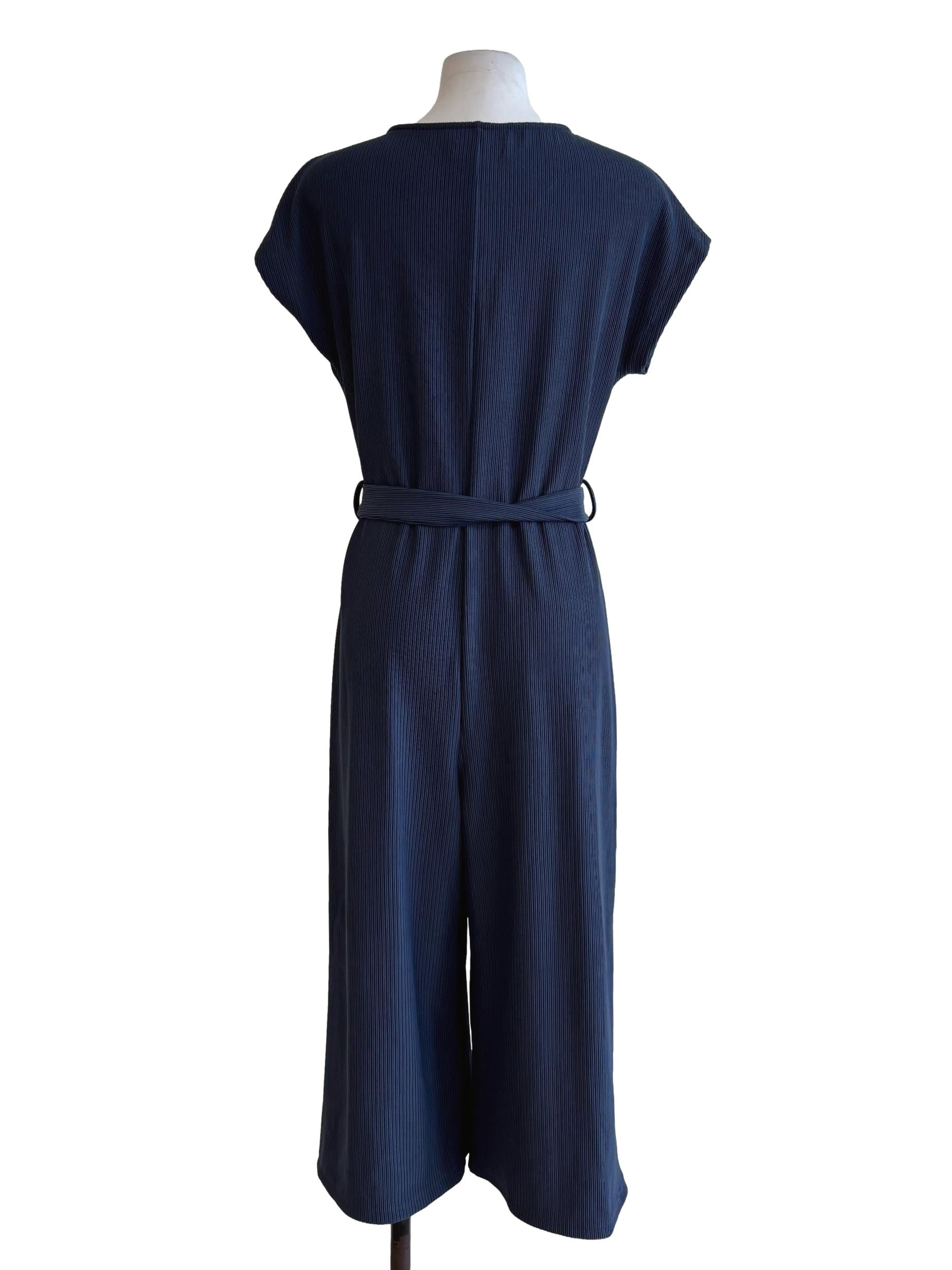 Navy Blue Short Sleeve Jumpsuit