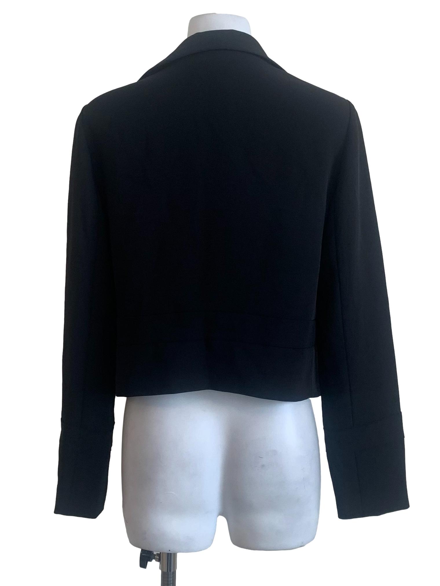 Midnight Black Notched Collar Blazer