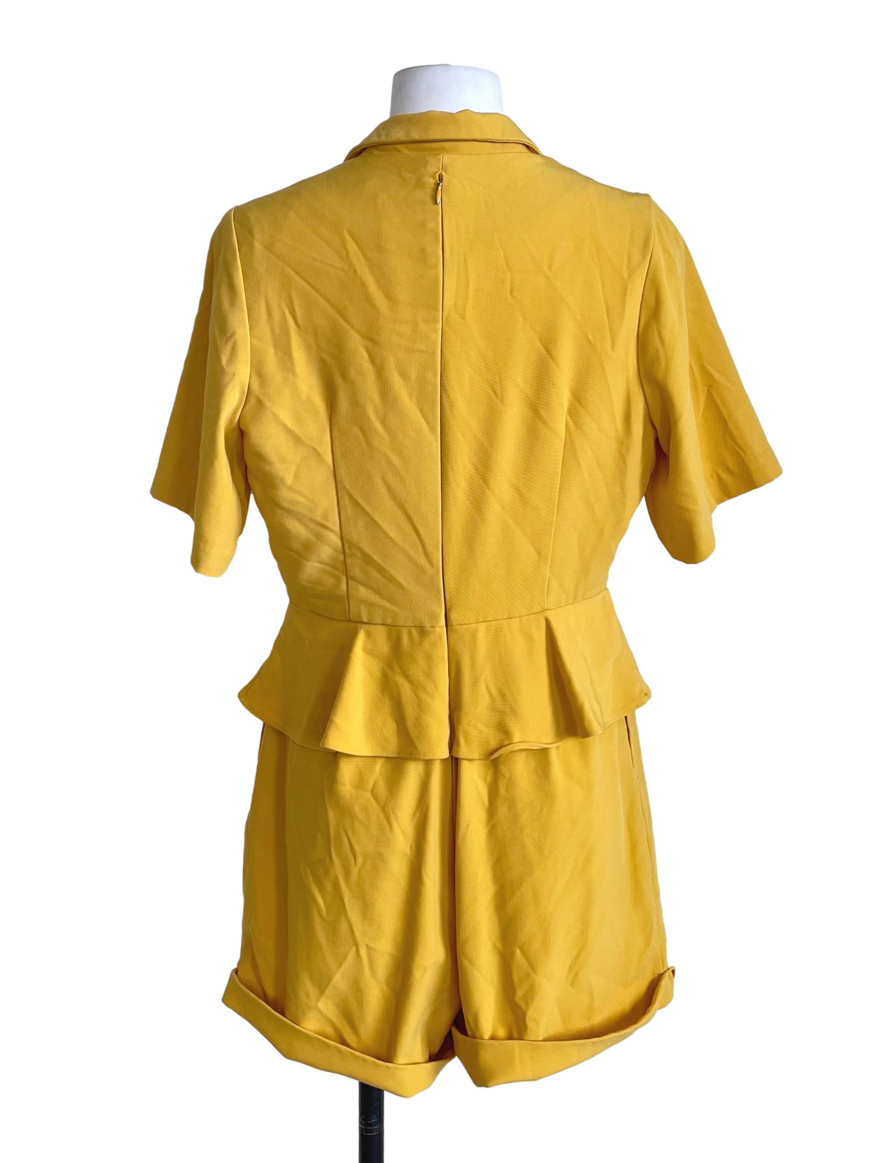 Bumblebee Yellow Cuffed Suit Romper