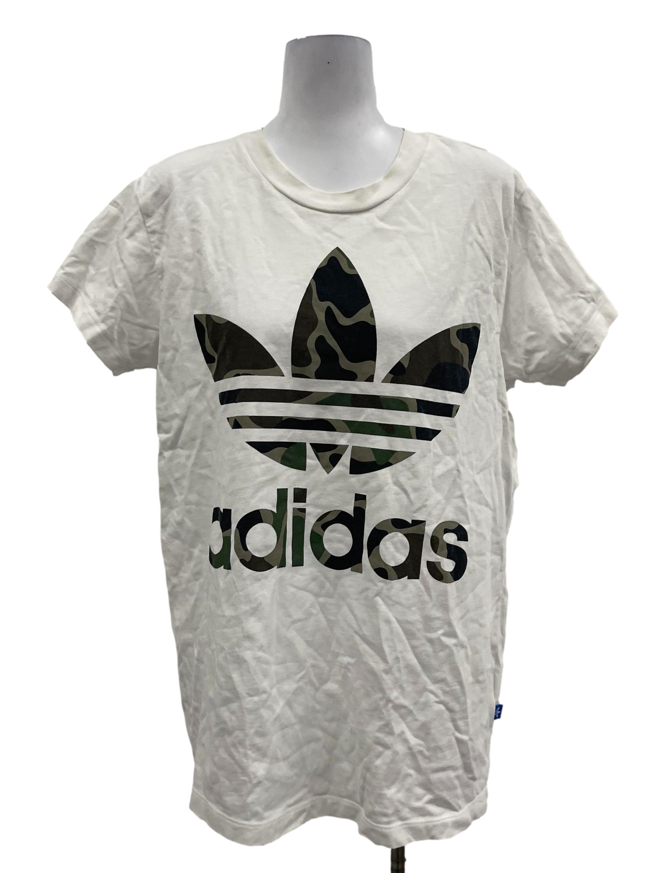 White Adidas Print Tee