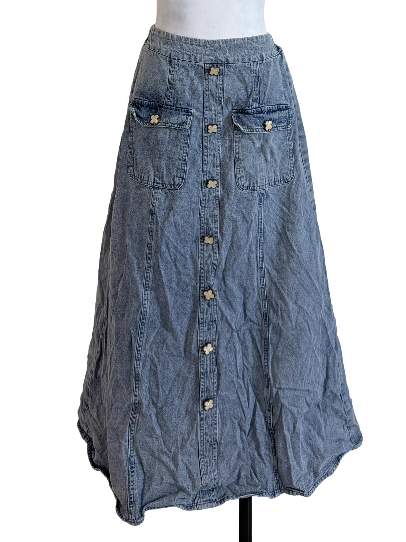 Denim Blue Gore Skirt